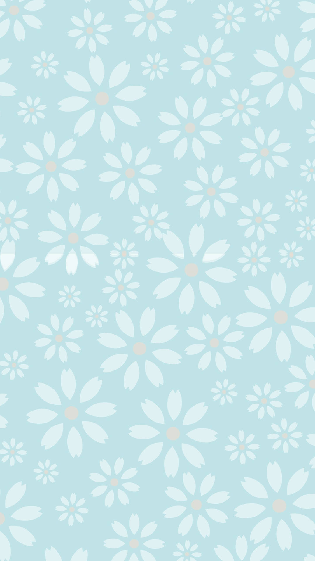 pastel blue, white daisy patterns, repeating, Full HD Phone Wallpaper