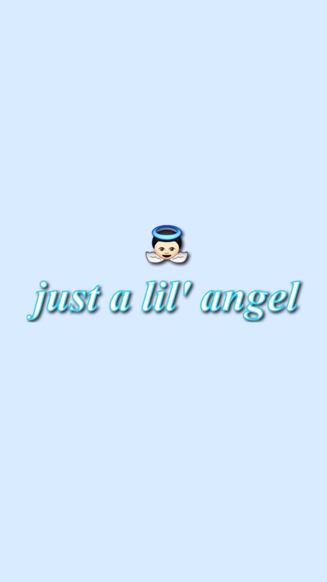 Pastel Blue Aesthetic iPhone, cartoon angel emoji, halo, Full HD Phone Wallpaper