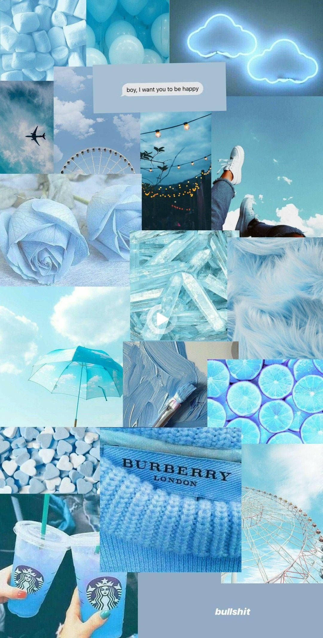 pastel blue aesthetic, iPhone wallpaper, clouds, Full HD Phone Wallpaper