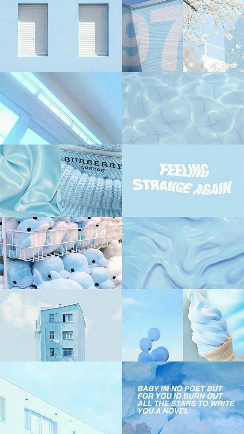 pastel blue aesthetic tumblr, blue-toned collage, soft sky, HD Phone Wallpaper