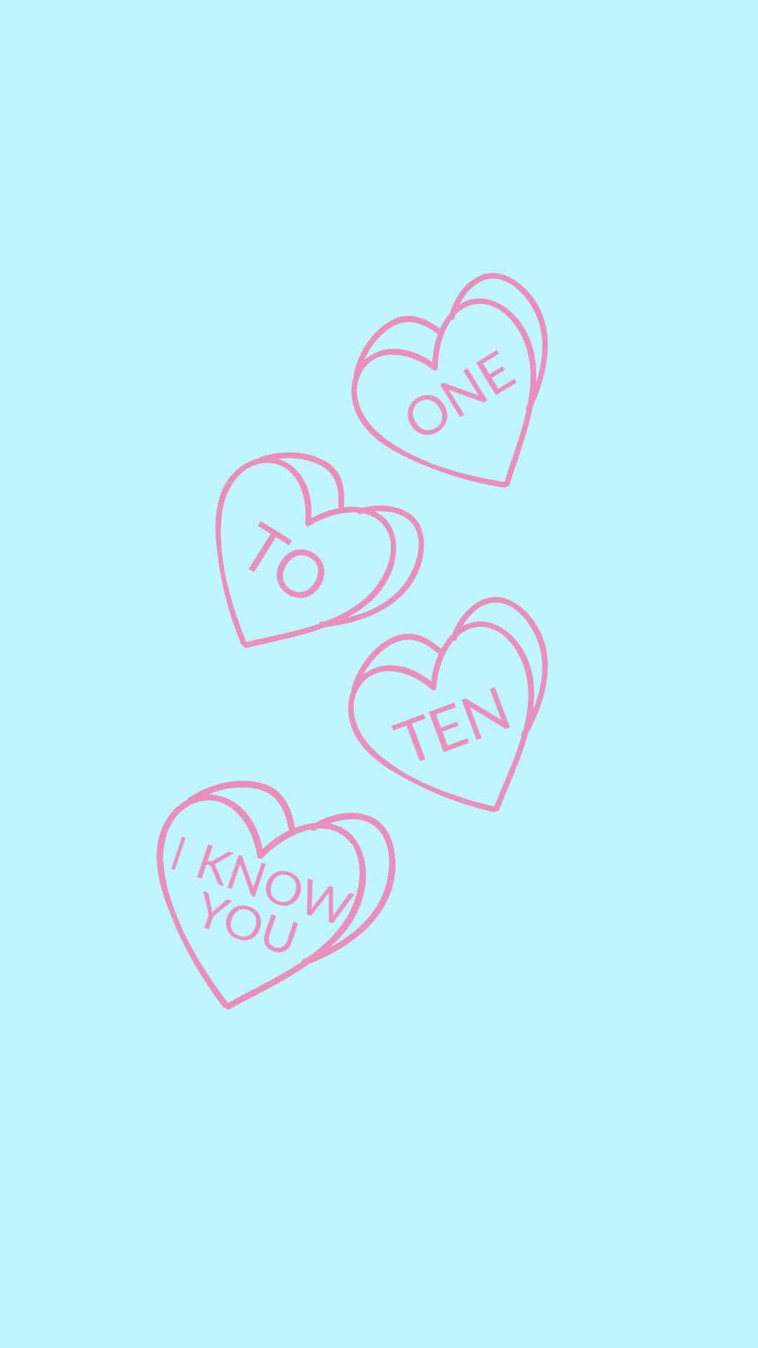 Pastel Blue Aesthetic Tumblr, Pink Hearts, candy hearts, Full HD Phone Wallpaper