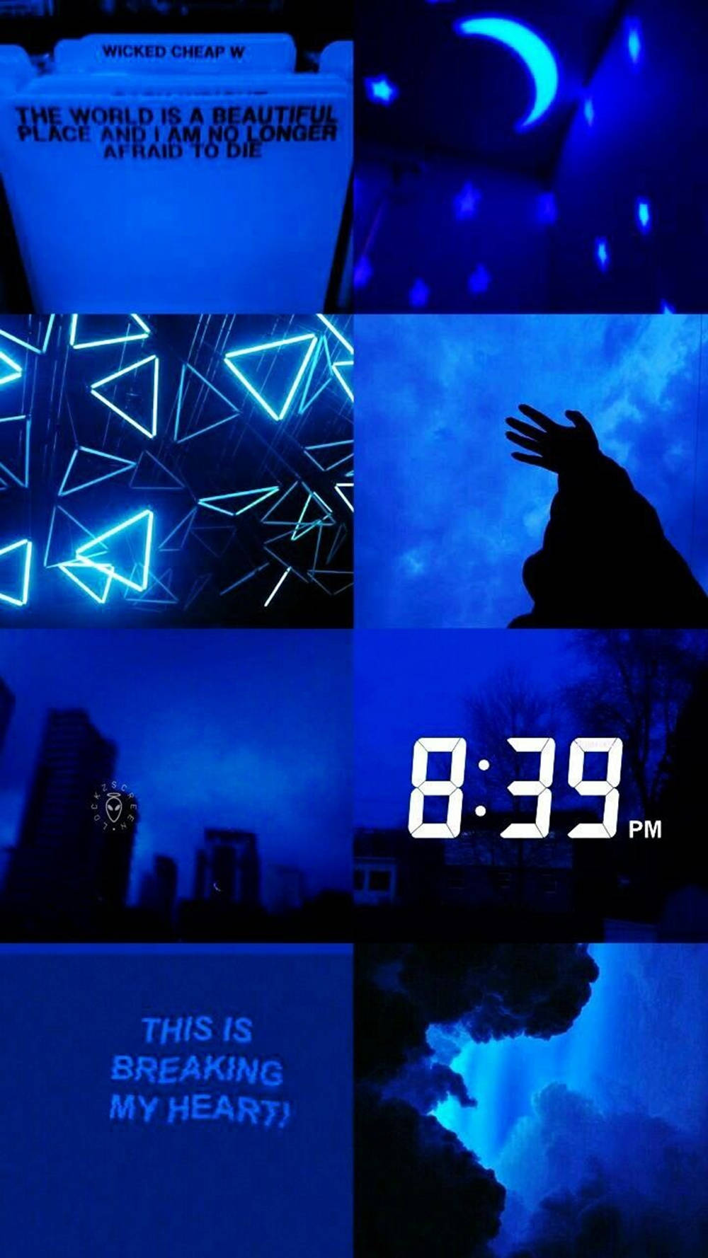 Mysterious Blue Aesthetic Tumblr, blue-toned, digital glitch art, HD Phone Wallpaper