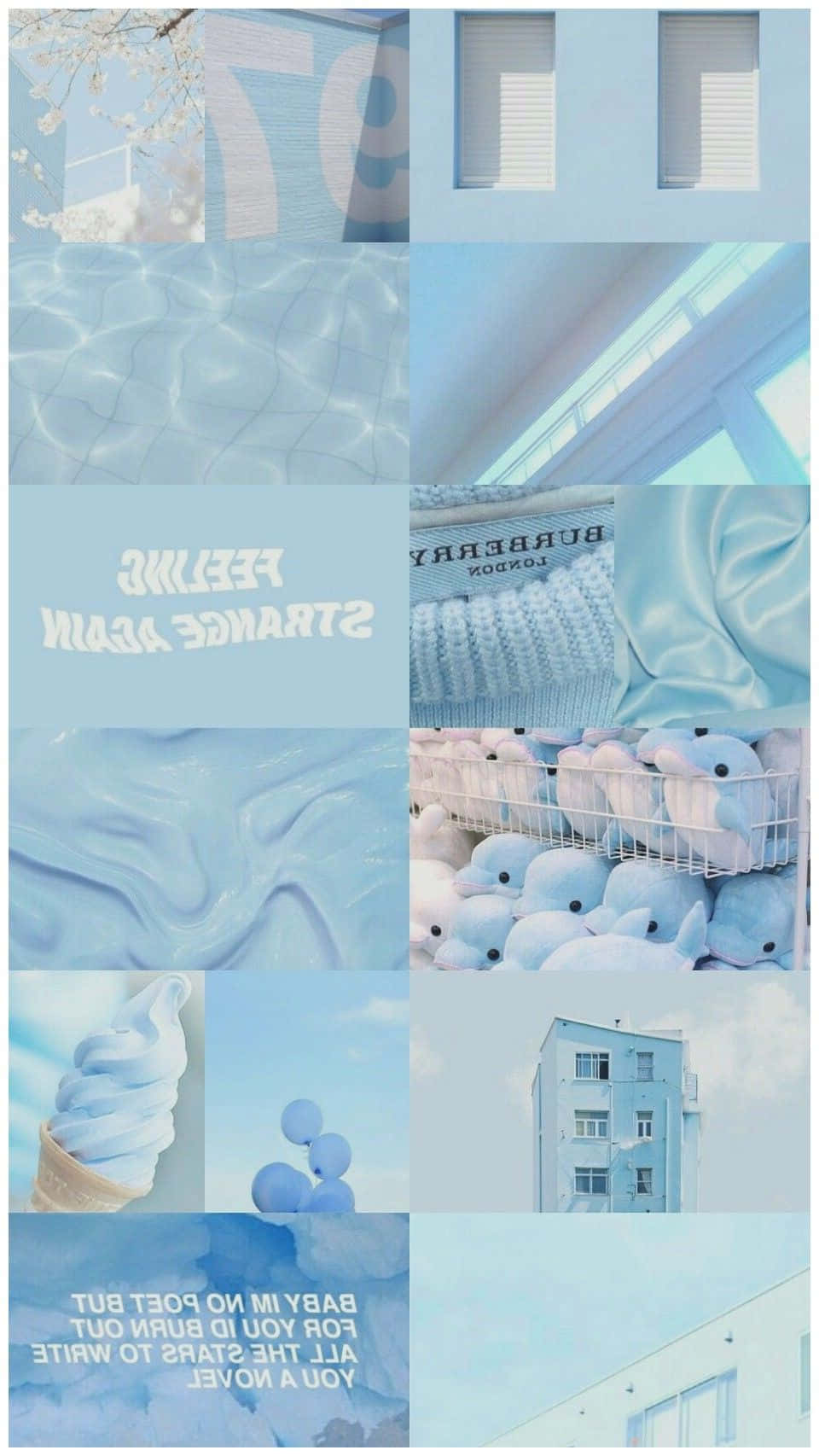 pastel blue, water ripples, plush toys, HD Phone Wallpaper