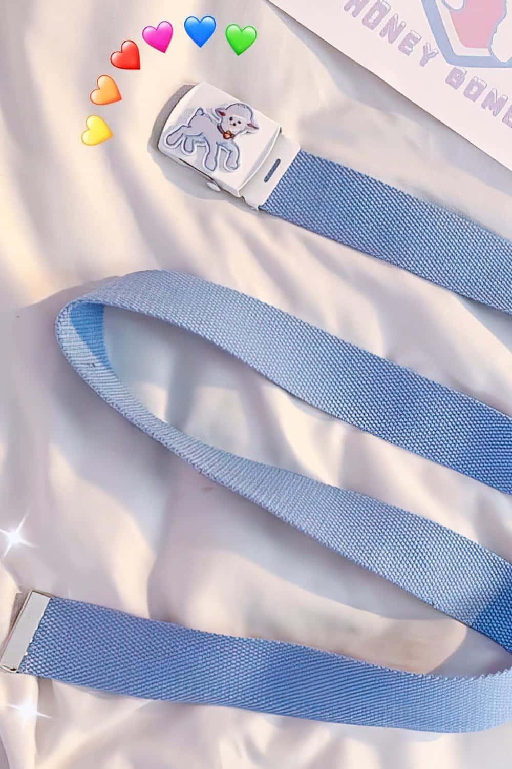 Pastel Blue Aesthetic, cute lamb belt, light blue woven belt, HD Phone Wallpaper