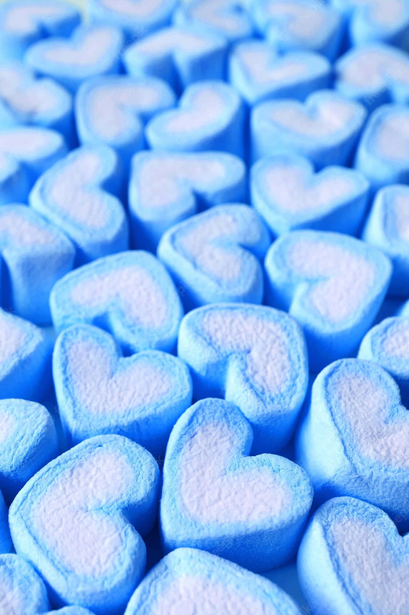 pastel blue aesthetic, heart marshmallow, soft blue, Full HD Phone Wallpaper