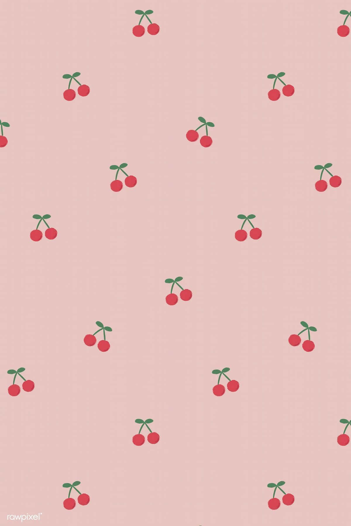 pink iPad, soft pink background, red cherry illustrations, HD Phone Wallpaper