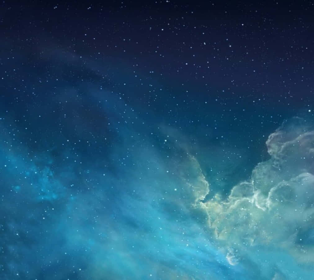 Pastel Blue Green, deep blue nebulae, glowing stars, SD Desktop Wallpaper