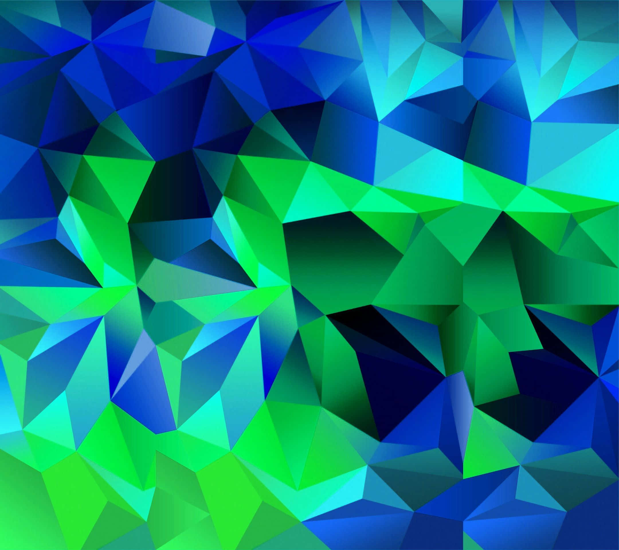 blue, green, triangular facets, Full HD Desktop Wallpaper