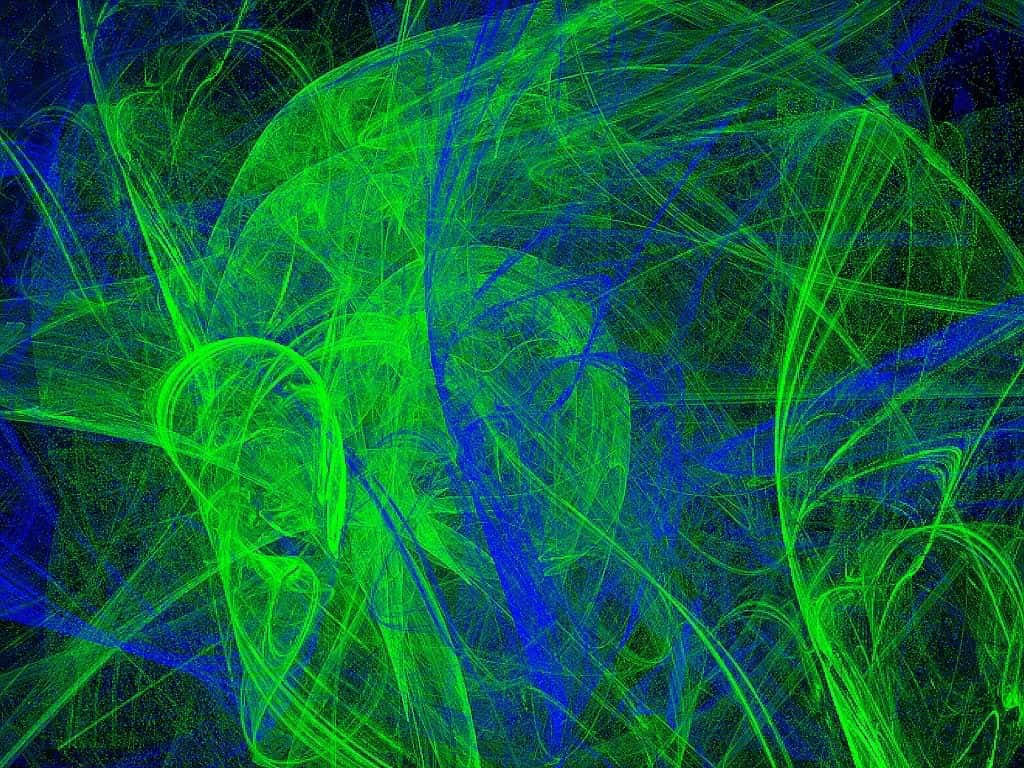 neon green, electric blue, fractal lines, SD Desktop Wallpaper