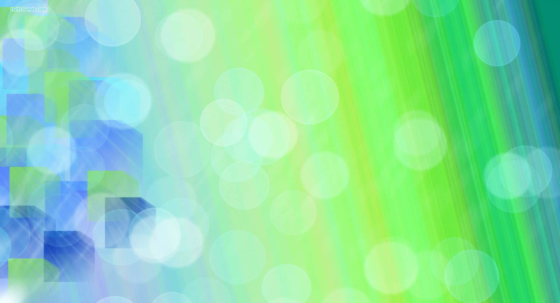 cool blue and green, glowing green and blue bokeh circles, soft light streaks, Full HD Desktop Wallpaper