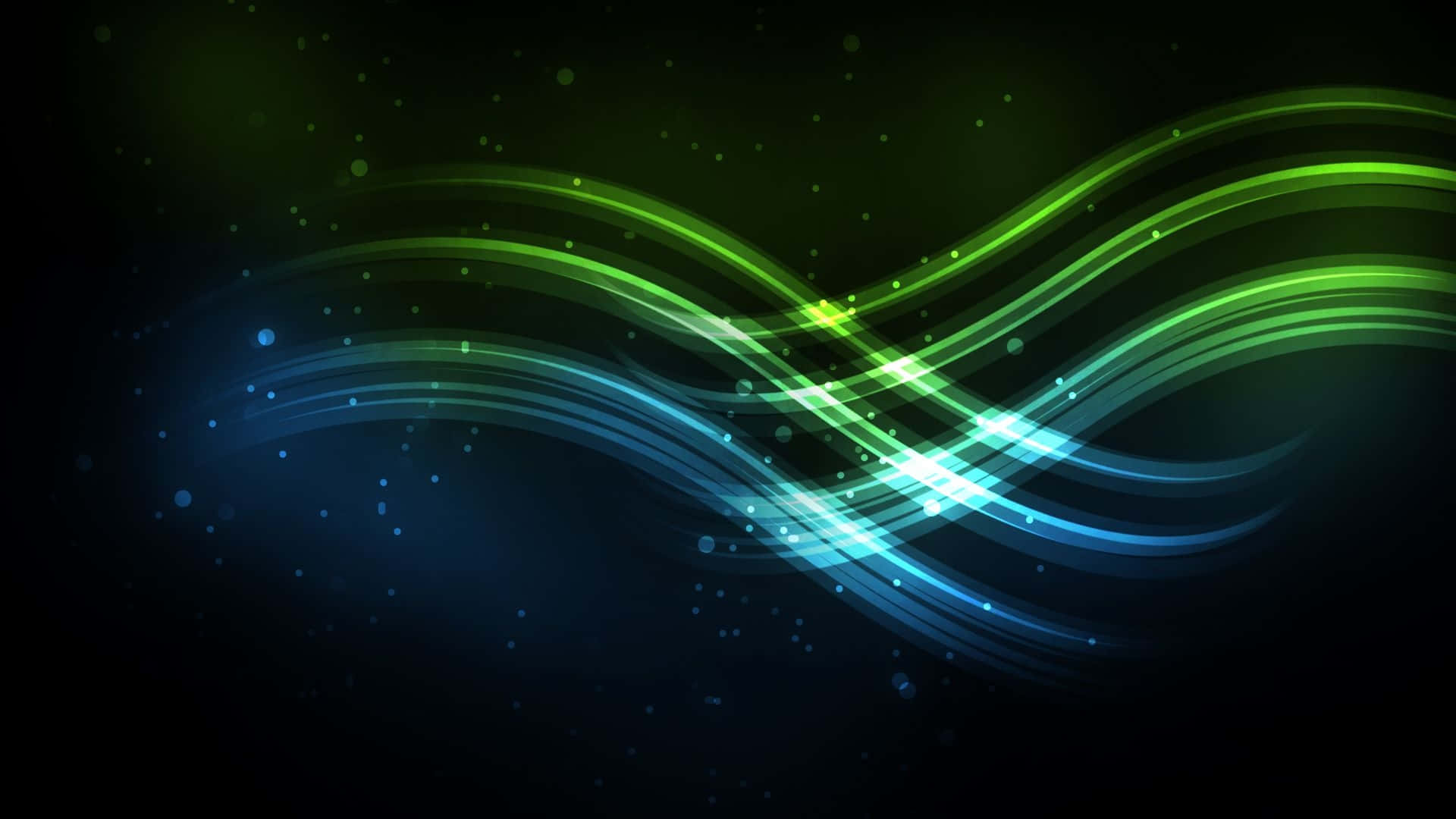 Cool Blue And Green, vibrant green, blue glowing waves, Full HD Desktop Wallpaper