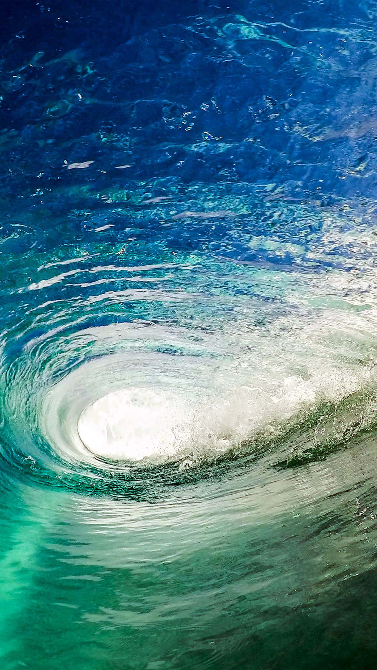 cool blue and green, ocean wave, turquoise, Full HD Phone Wallpaper