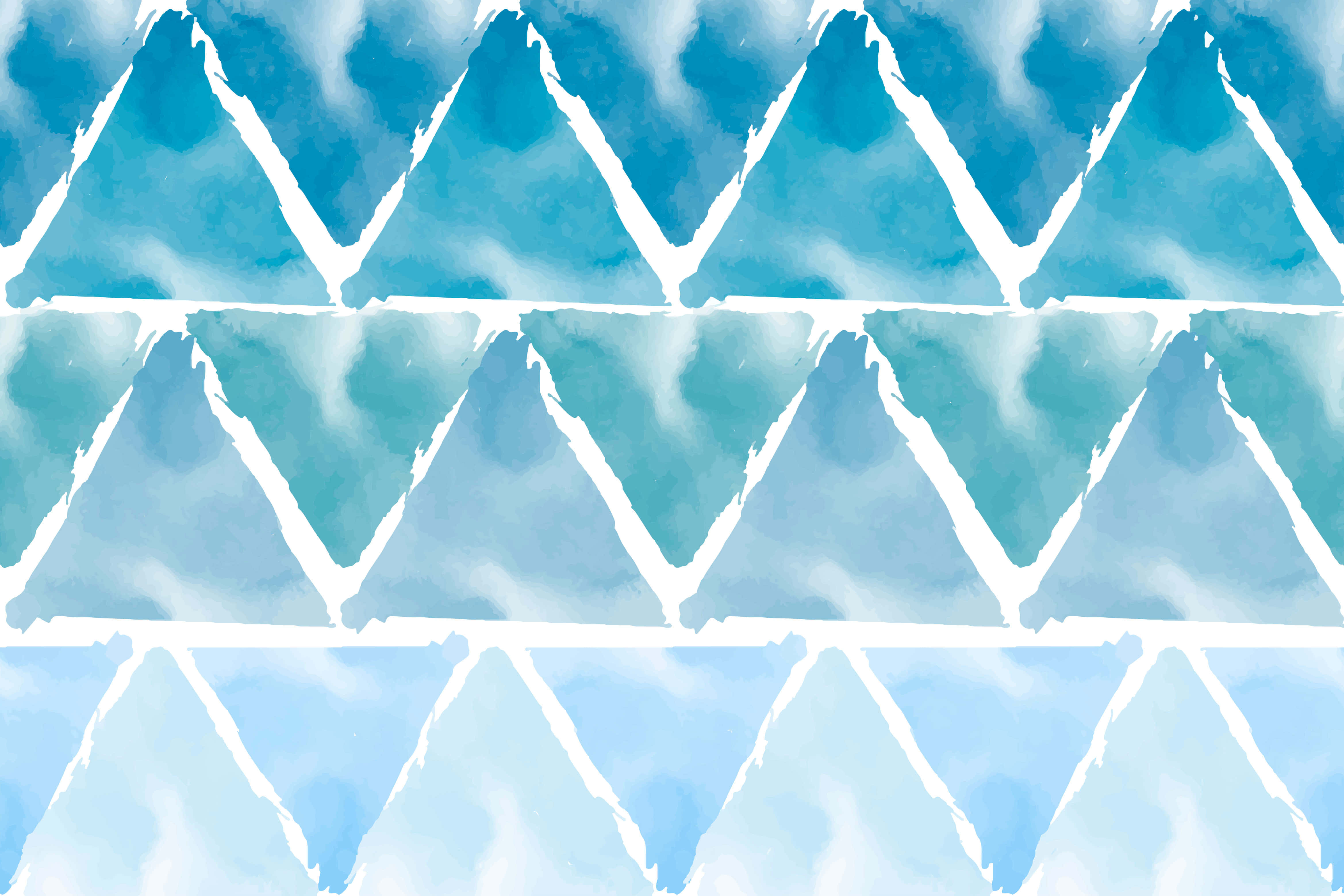 pastel blue green, watercolor pattern, repeating triangles, 4K Desktop Wallpaper