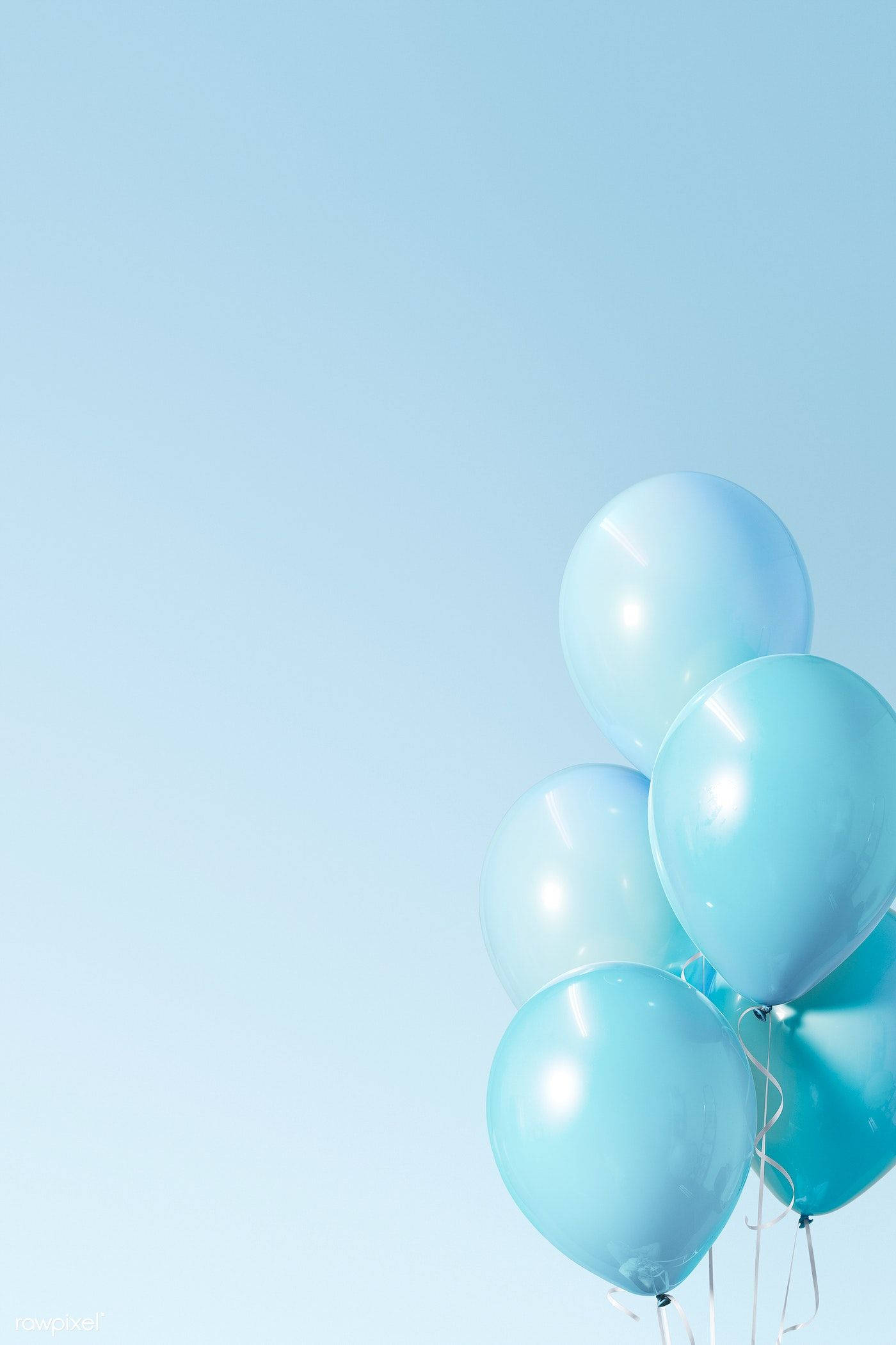 pastel vintage blue balloon, light blue balloons, clear pale blue sky, Full HD Phone Wallpaper
