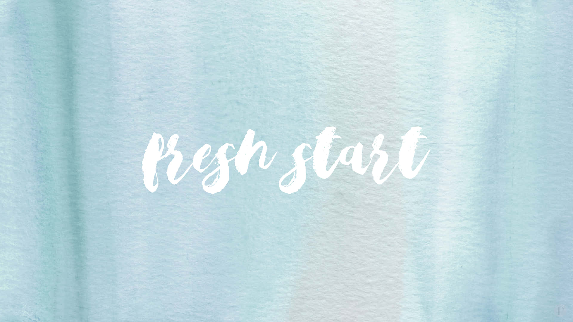 pastel blue, soft watercolor wash, white cursive text, Full HD Desktop Wallpaper