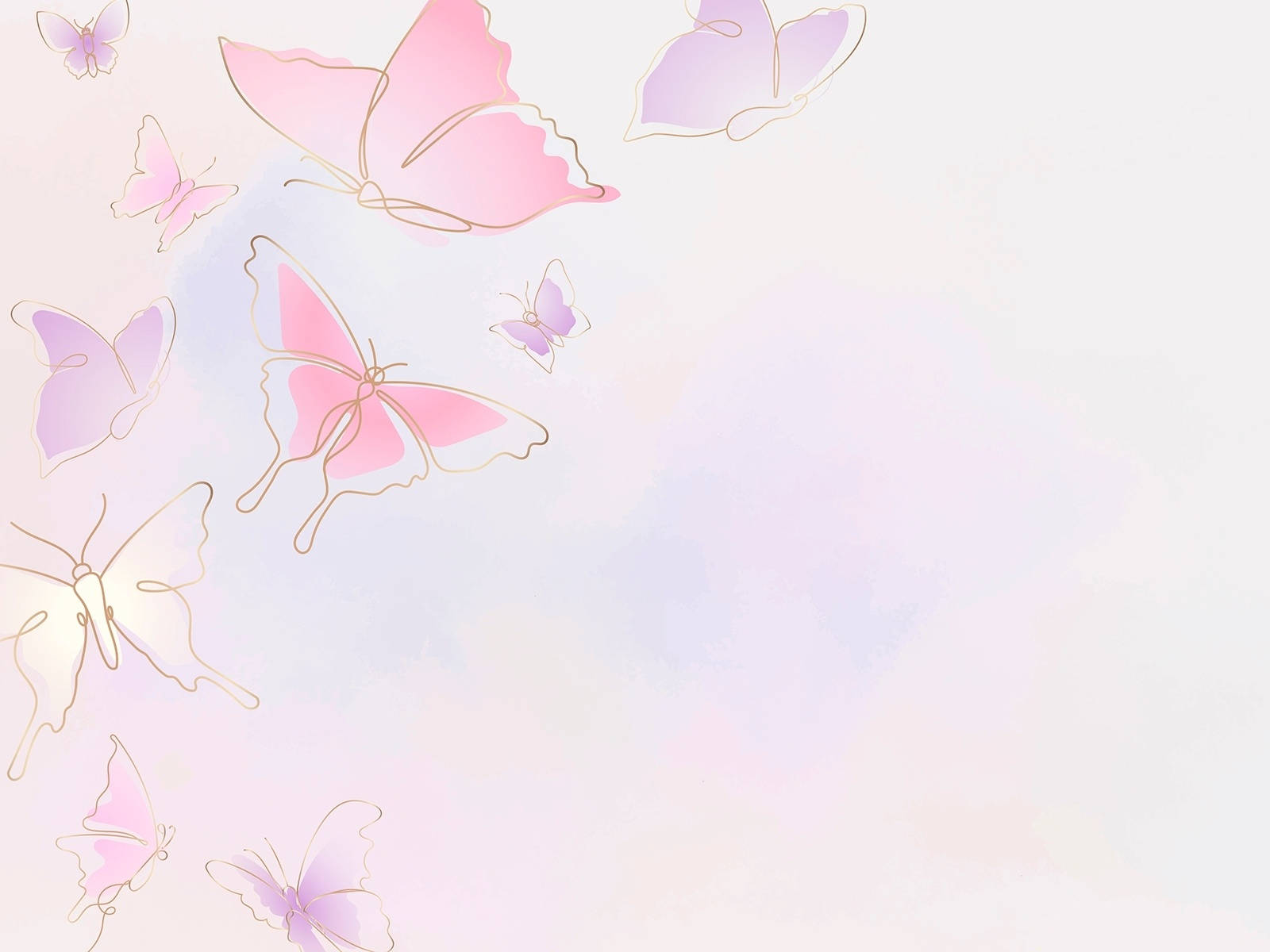 pastel butterfly, soft pink, purple, HD Desktop Wallpaper