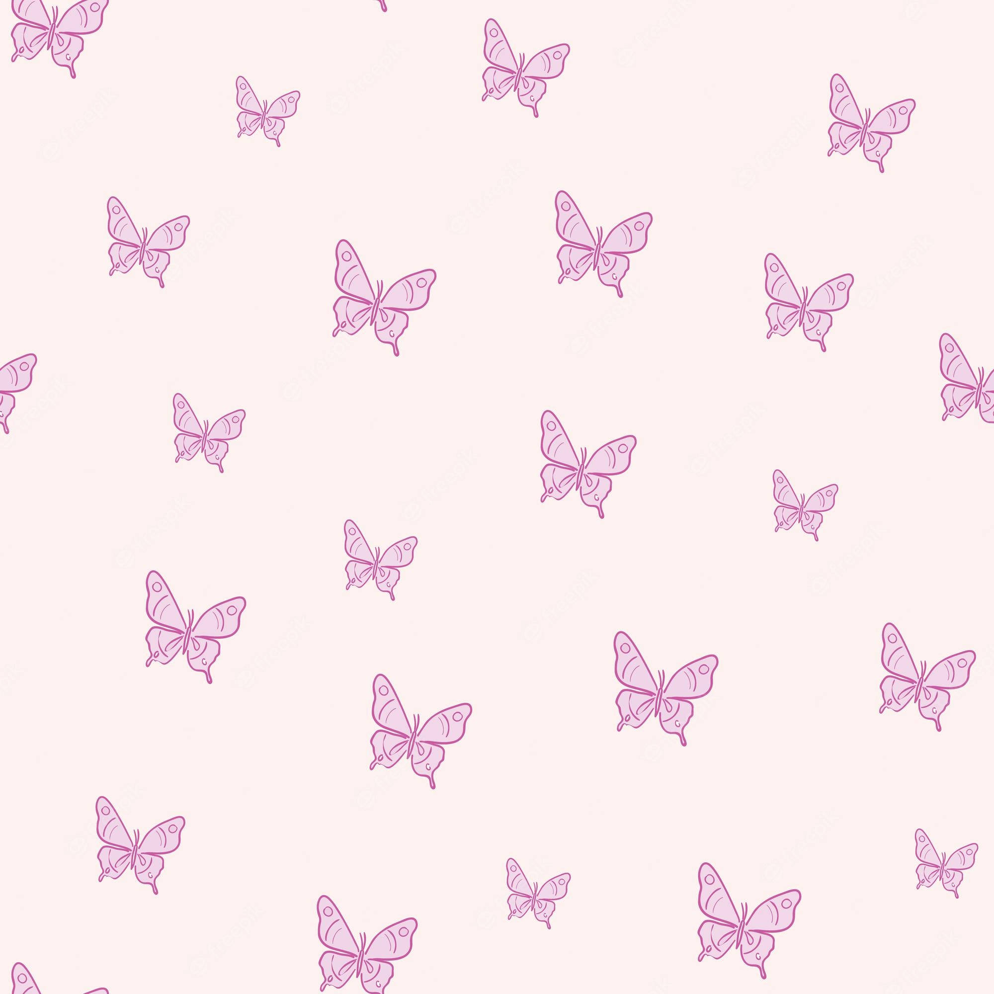 Pastel Butterfly, purple pastel butterflies, pink outlined butterflies, Full HD Desktop Wallpaper
