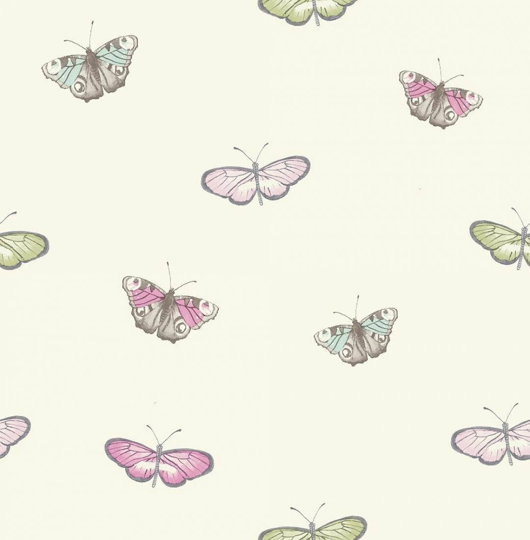 Pastel Butterfly, pink, green, SD Phone Wallpaper