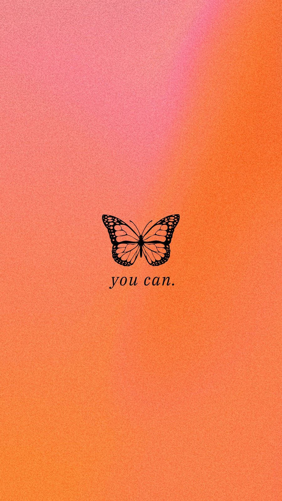 pastel butterfly, monarch butterfly, soft pink to orange gradient, HD Phone Wallpaper