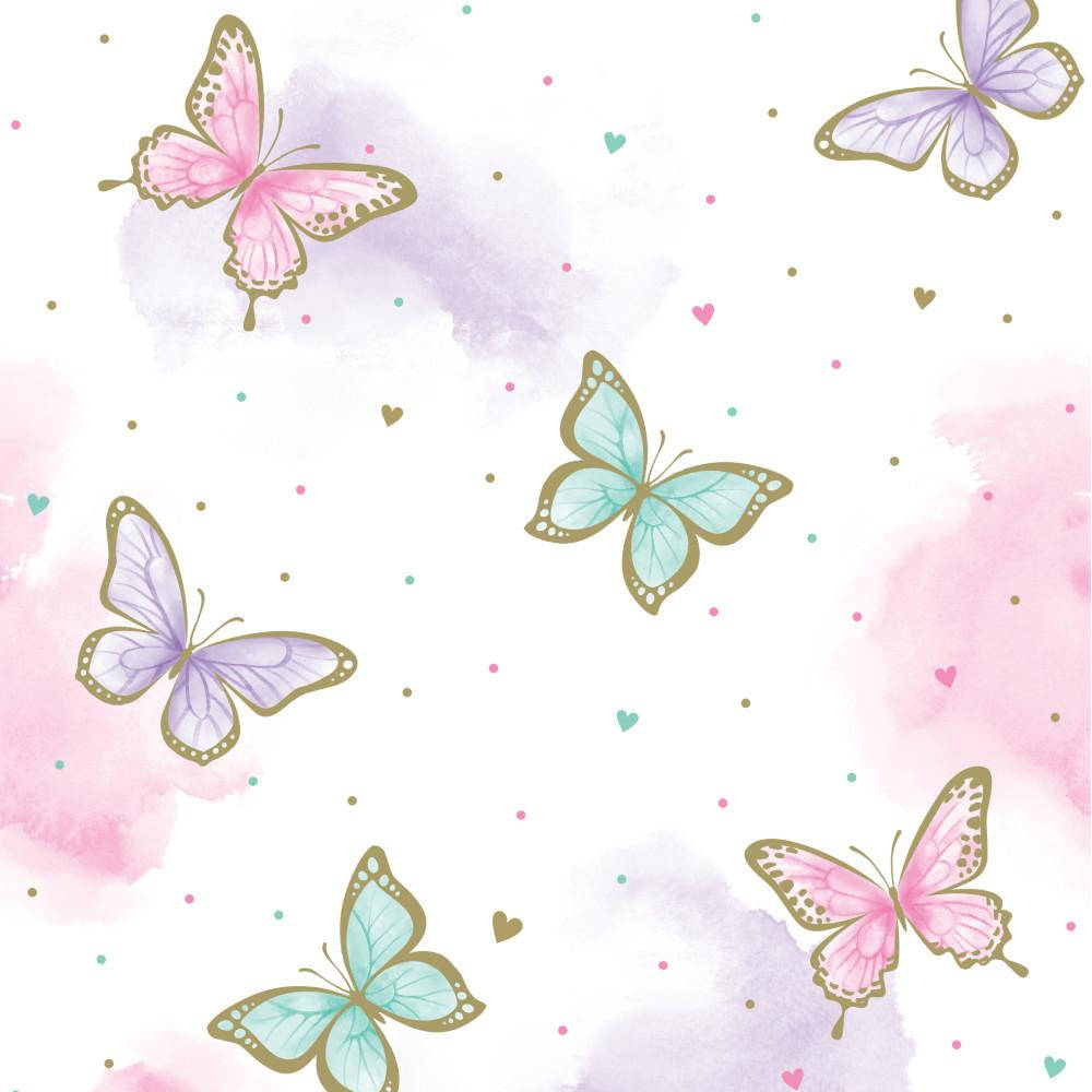 Pastel Butterfly, pink, teal, SD Desktop Wallpaper