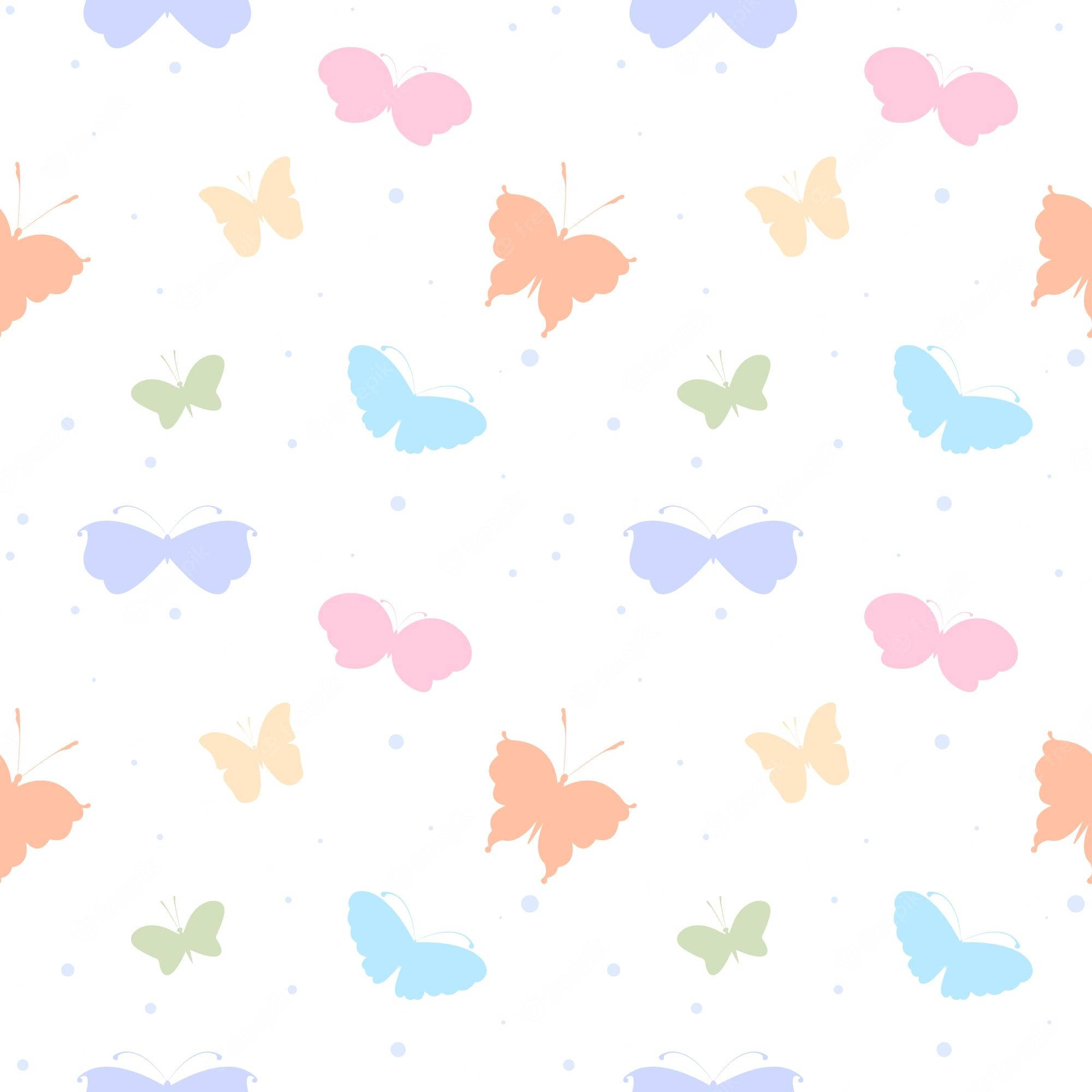 pastel butterfly, soft pink, blue, Full HD Desktop Wallpaper