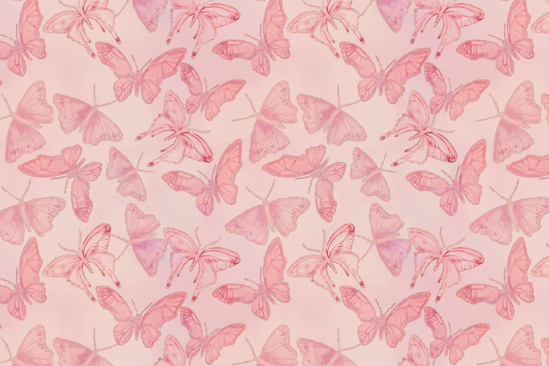Pastel Butterfly, soft pink pastel butterflies, watercolor pattern, HD Desktop Wallpaper