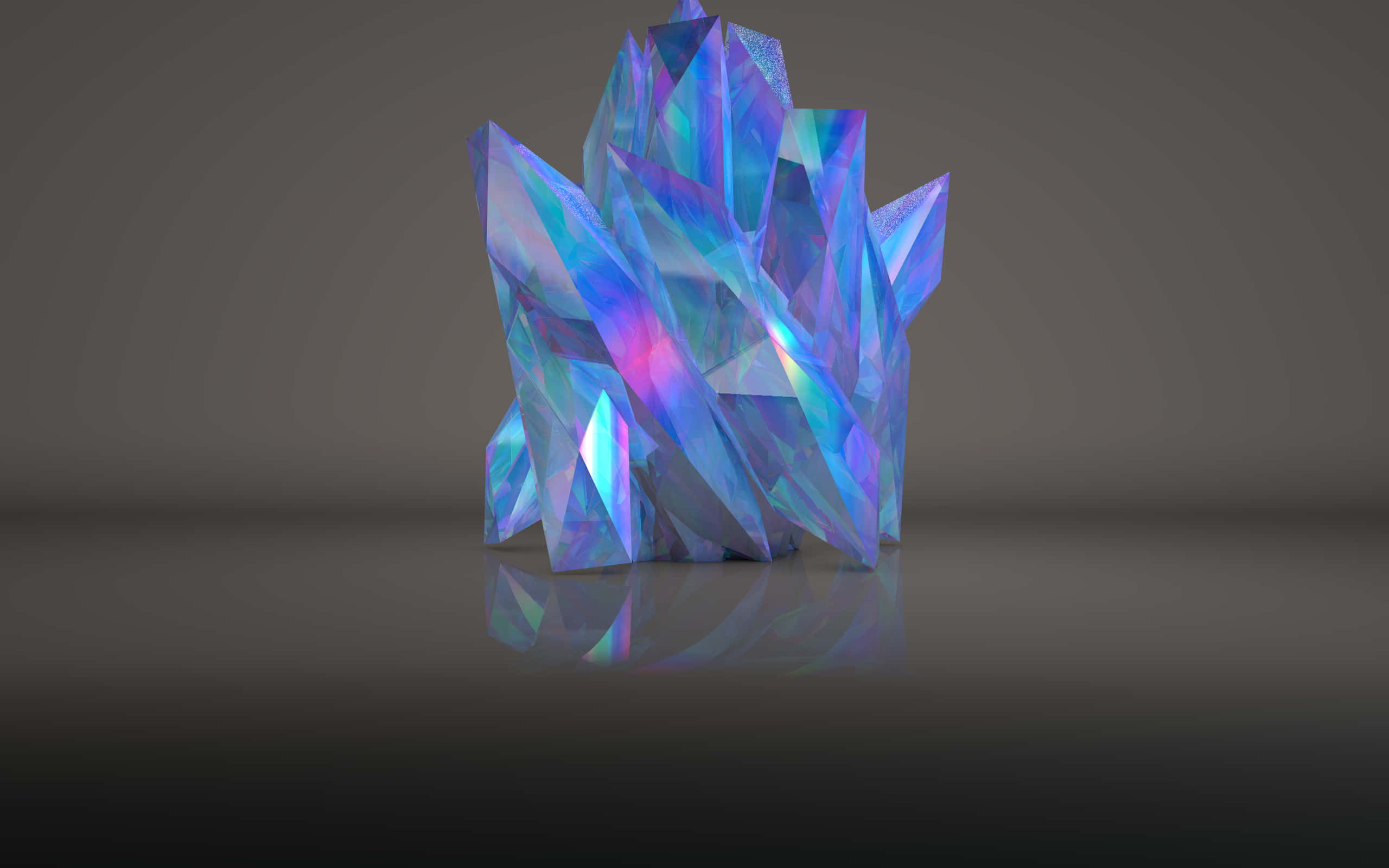 Pastel Colored Crystals, radiant blue, purple crystal formation, 2K Desktop Wallpaper