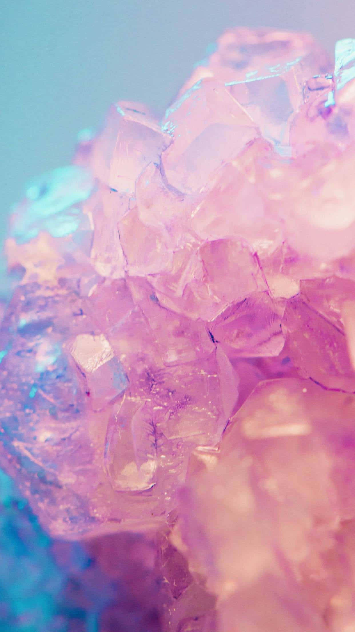 pastel crystal, pink, blue, Full HD Phone Wallpaper
