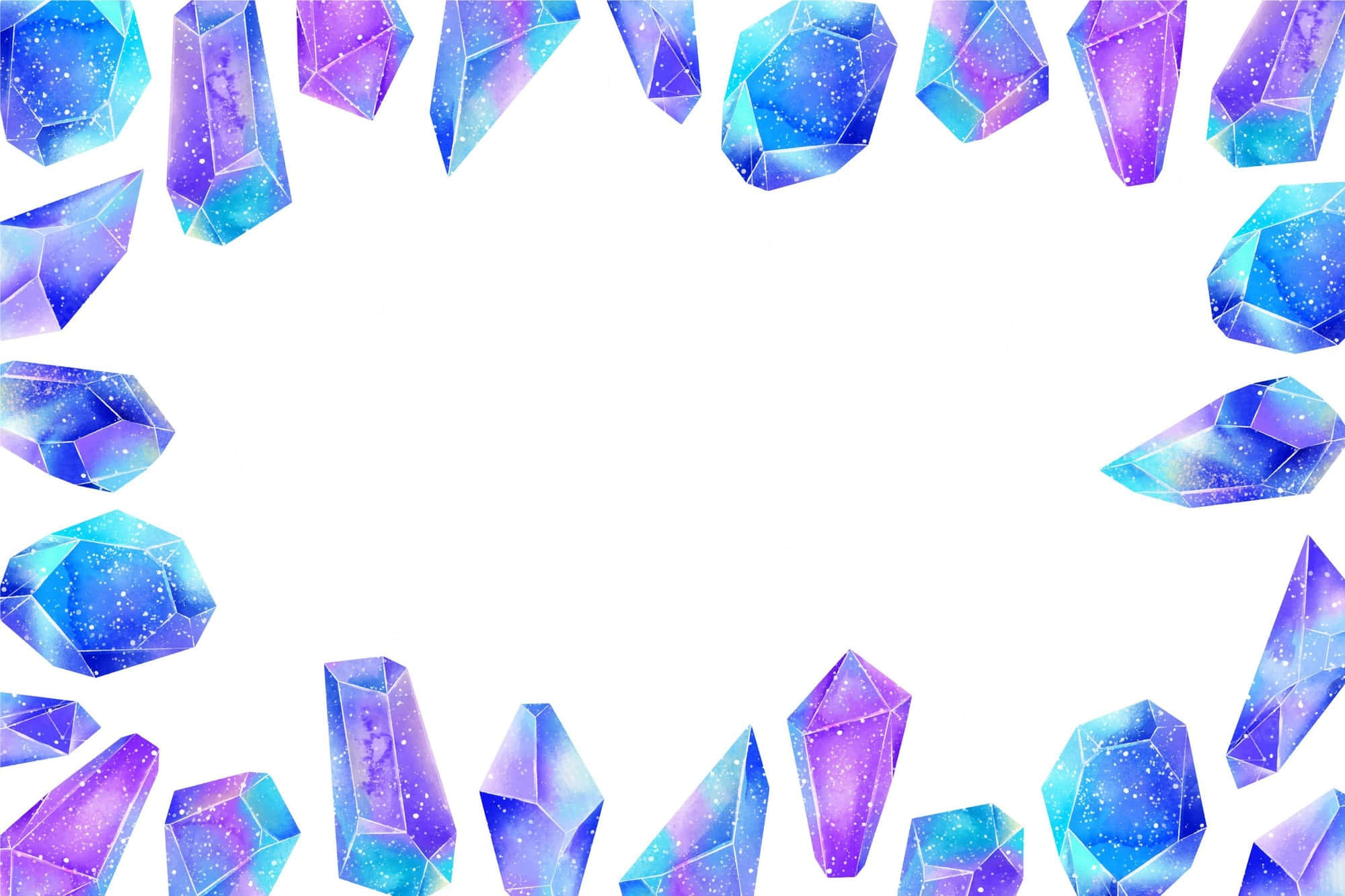 Pastel Crystal, glowing blue, purple crystal formations, Full HD Desktop Wallpaper