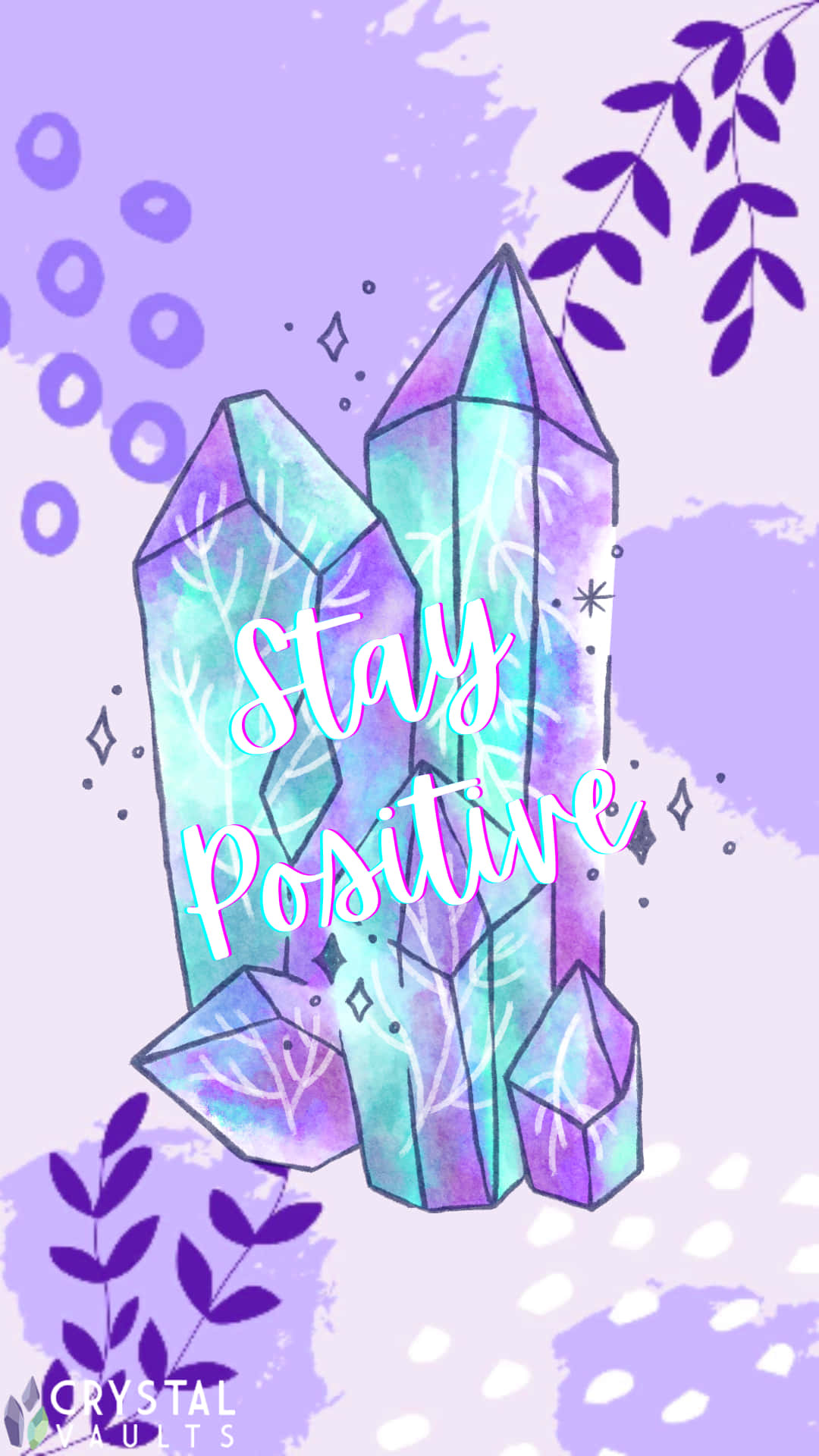 Pastel Crystal, teal, purple, Full HD Phone Wallpaper