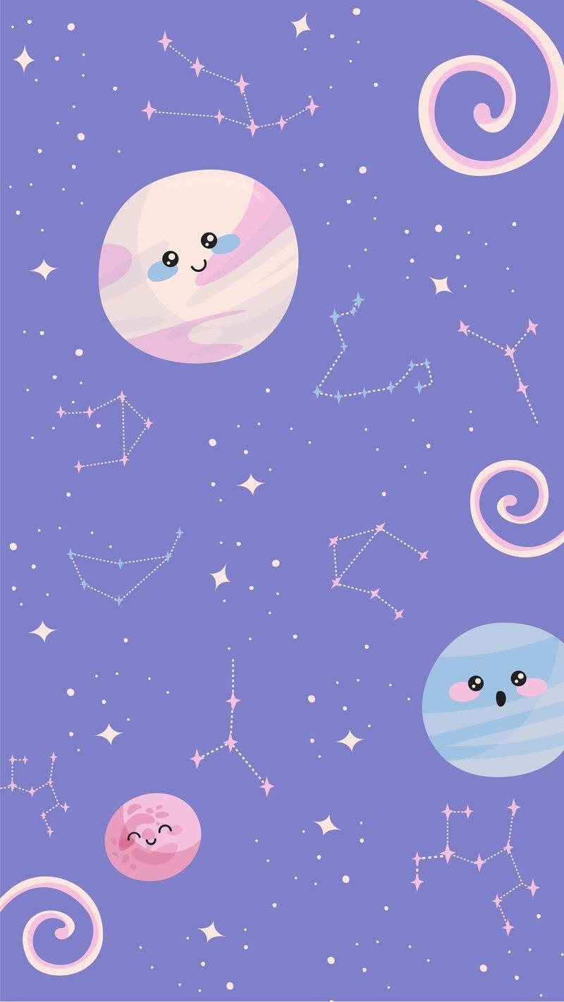 Pastel Cute, planets, comets, HD Phone Wallpaper