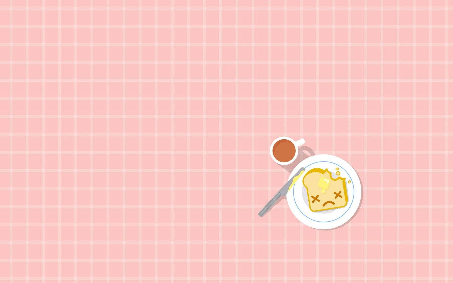 coffee cup, toast, sad face, Full HD Desktop Wallpaper