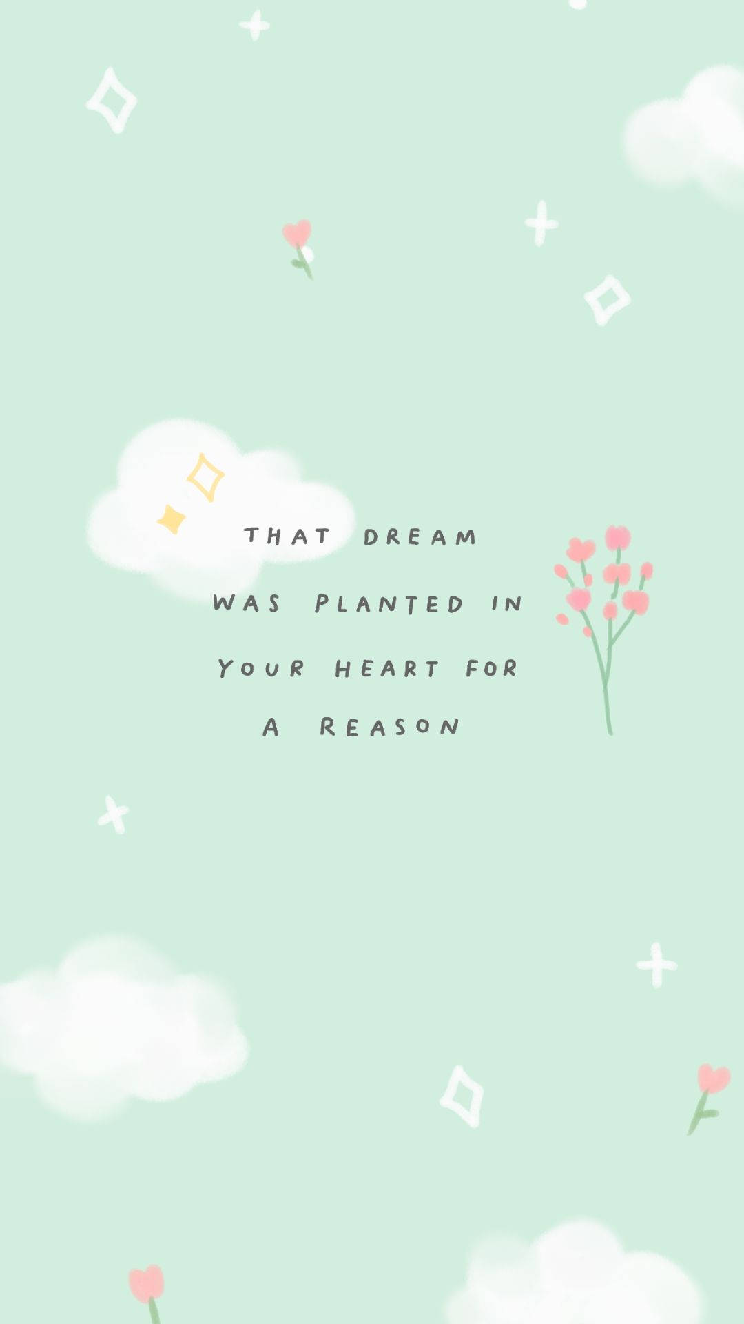 Pastel Green, mint background, floating clouds, Full HD Phone Wallpaper