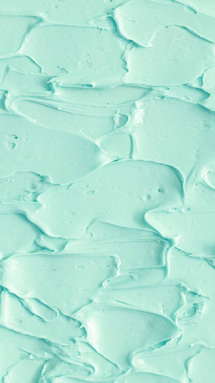 mint green, iPhone, textured paint strokes, HD Phone Wallpaper