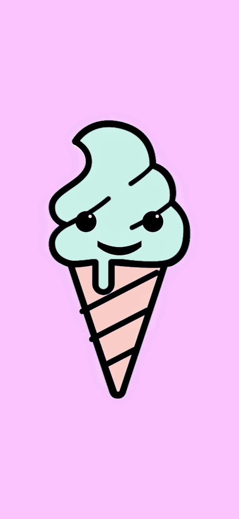 mint green, ice cream cone, mischievous face, HD Phone Wallpaper