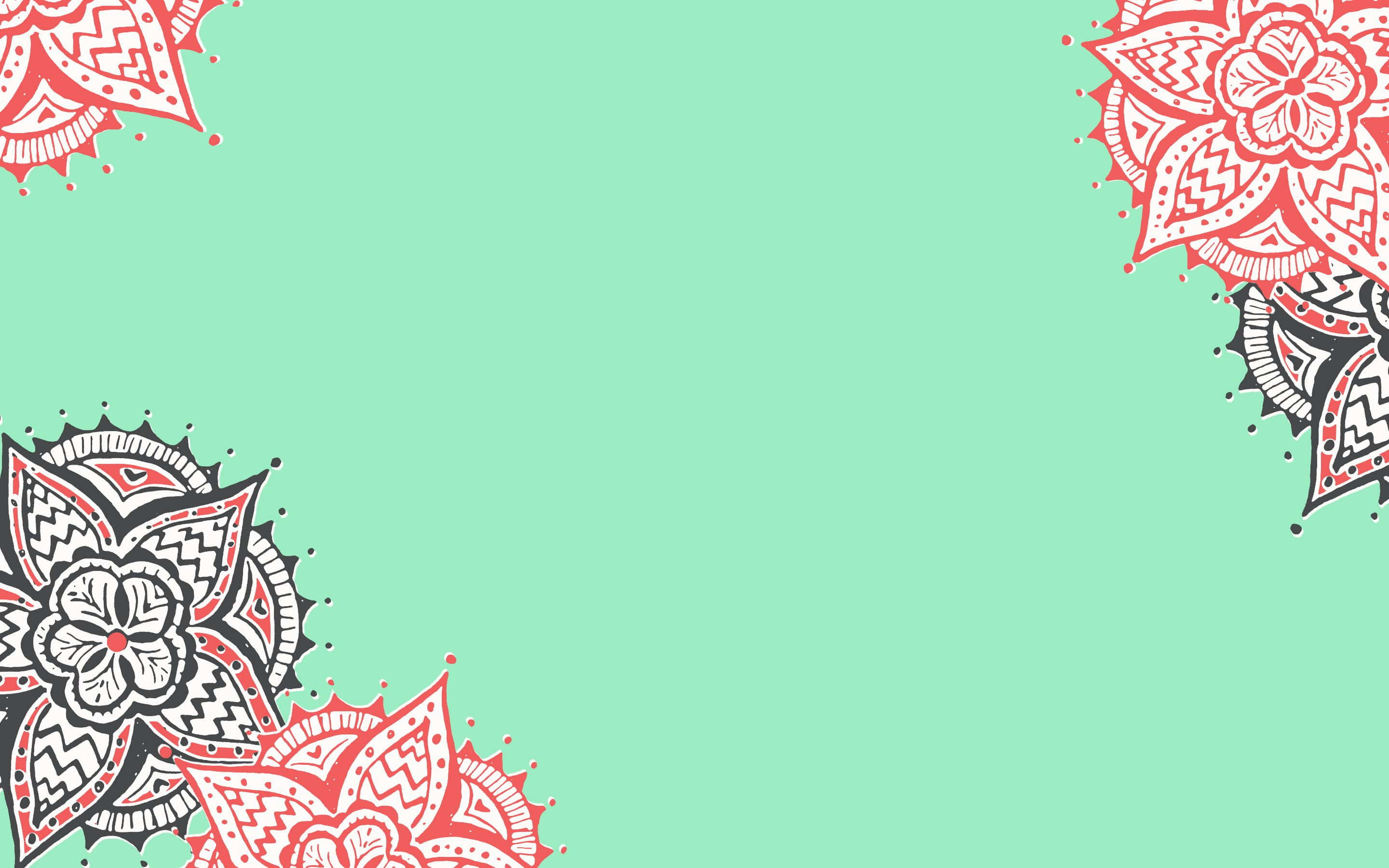 pastel green, mint green, vibrant red, 2K Desktop Wallpaper