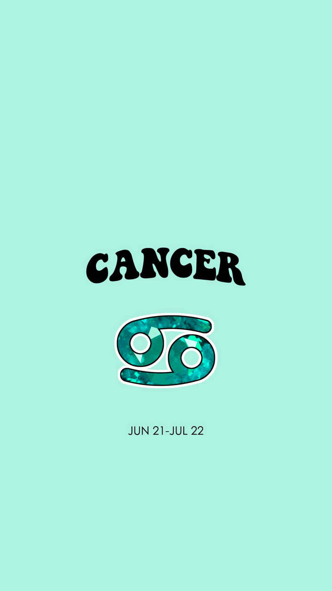 Cancer zodiac sign, gemstone texture, mint green background, Full HD Phone Wallpaper
