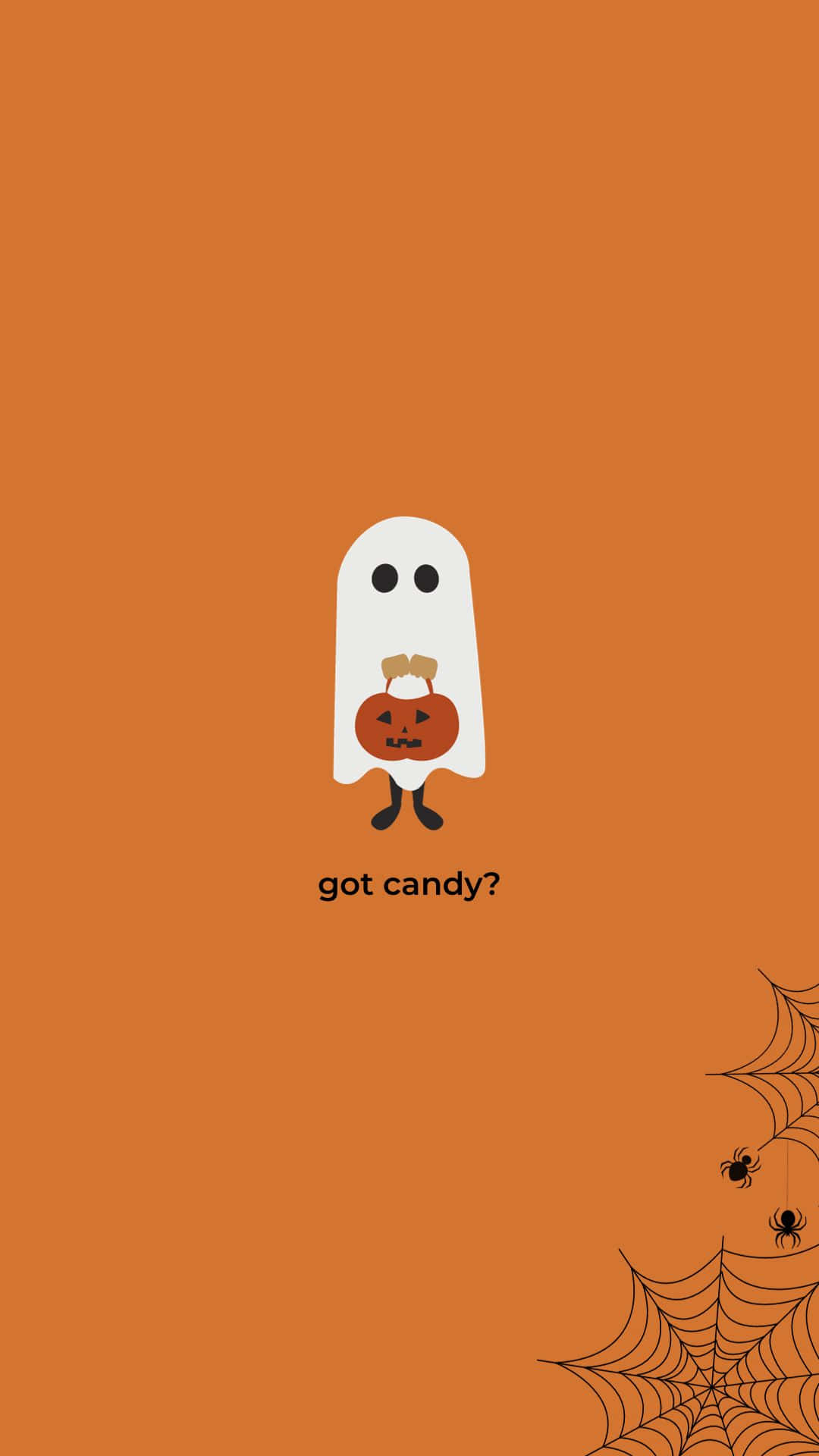 Pastel Halloween, white ghost, black eyes, Full HD Phone Wallpaper