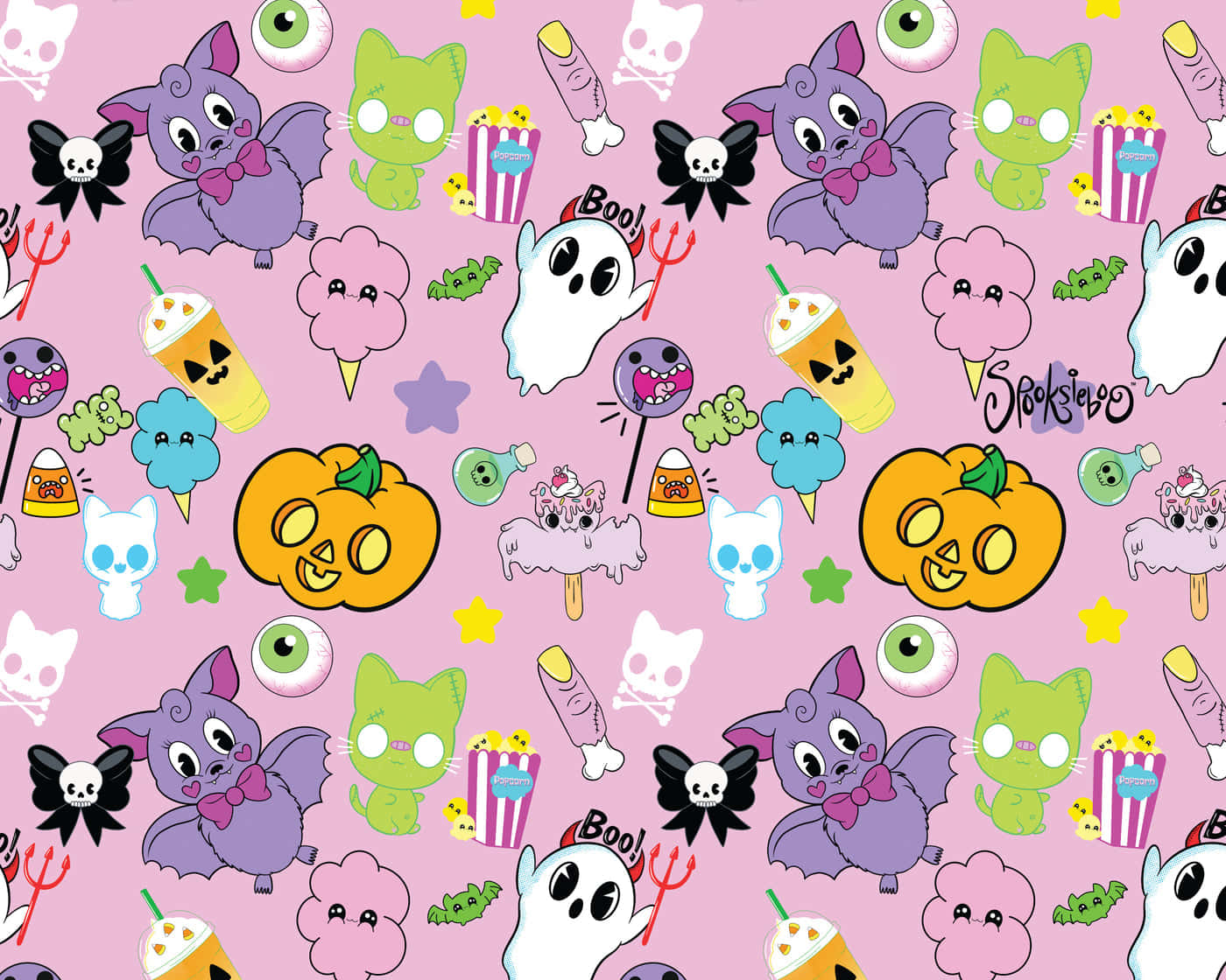 Pastel Halloween, pink, purple bats, HD Desktop Wallpaper