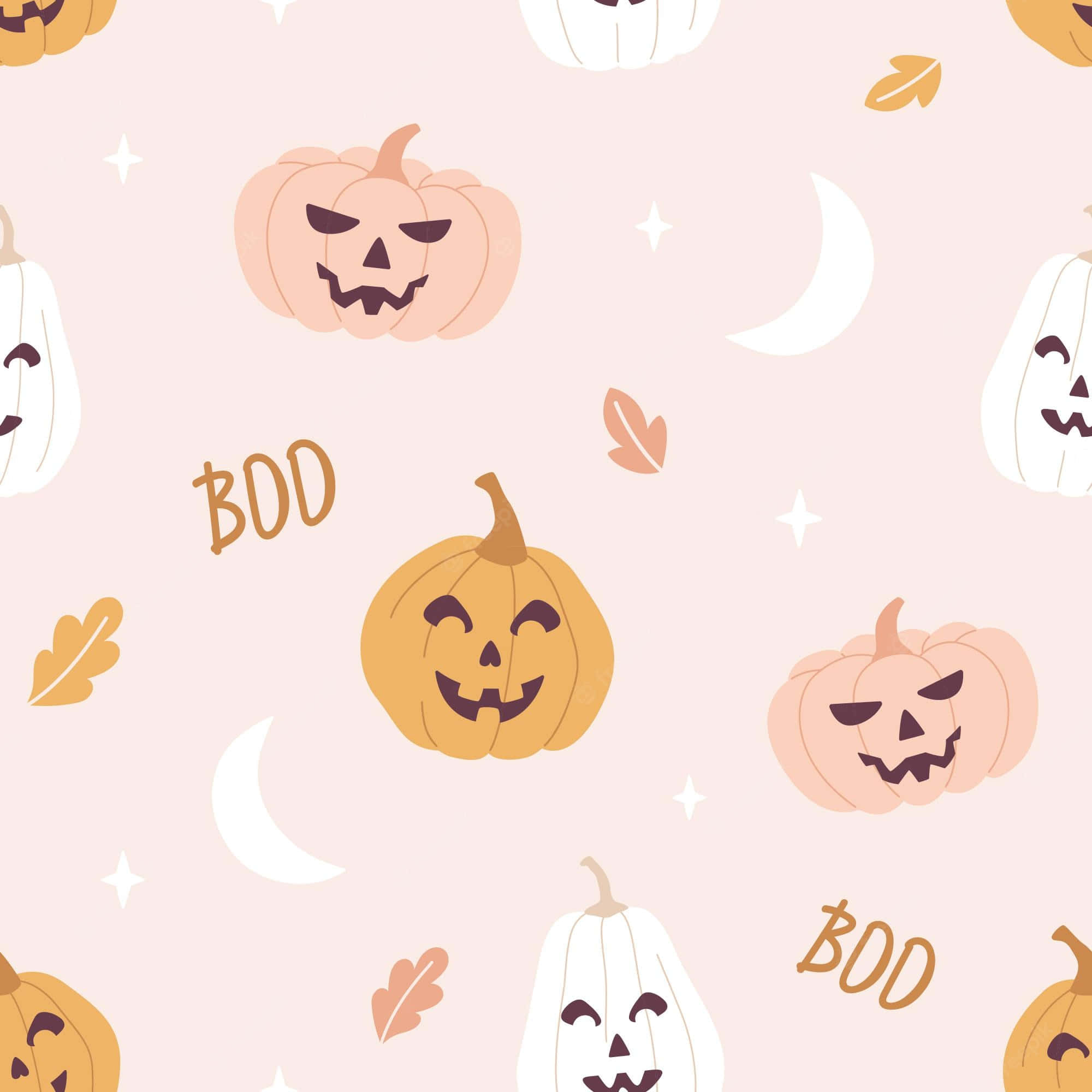 Pastel Halloween, pumpkin pattern, pastel pink, Full HD Desktop Wallpaper