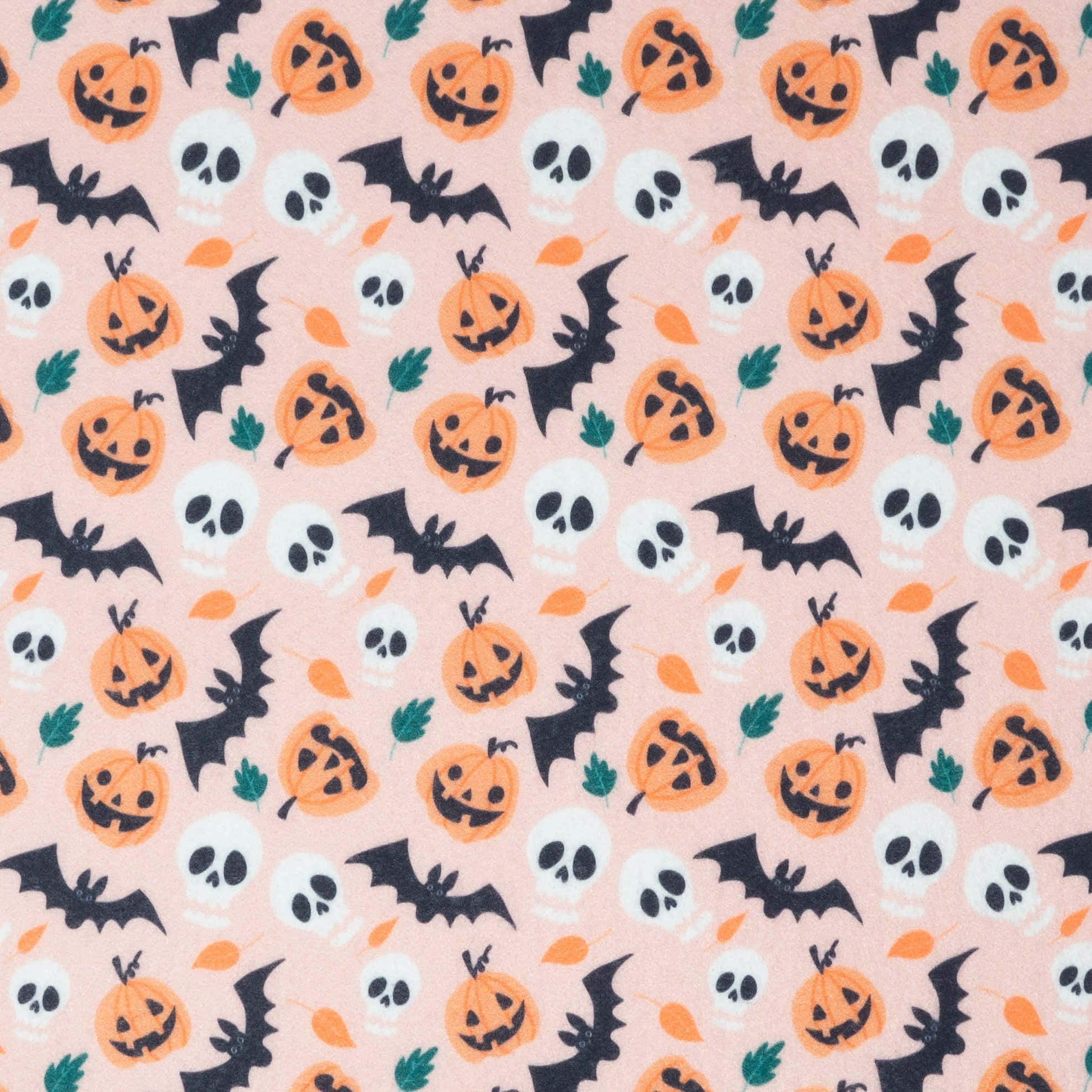 Pastel Halloween, pink fabric, orange jack-o'-lanterns, Full HD Desktop Wallpaper