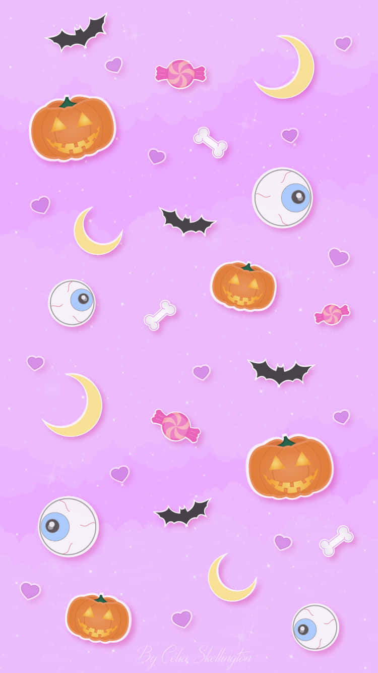 Pastel Halloween, pastel purple, pumpkins, HD Phone Wallpaper