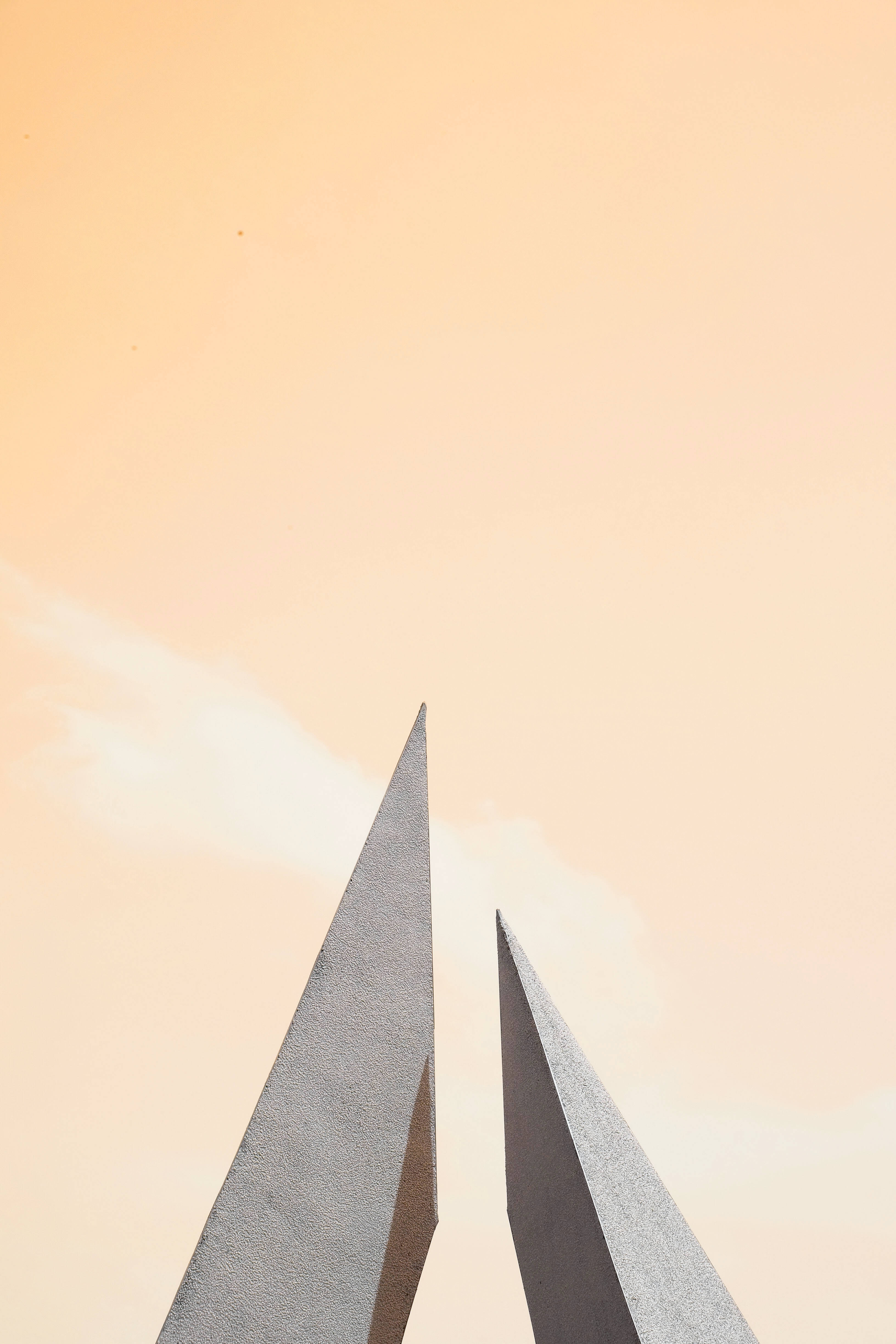 peach sky, wispy clouds, golden hour, 4K Phone Wallpaper