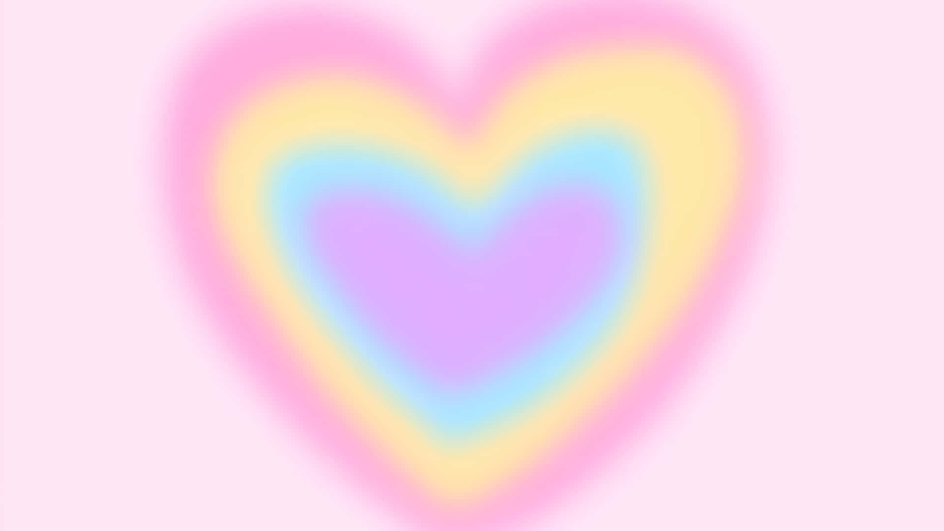 soft pastel heart, blurred concentric layers, pink yellow blue lavender, Full HD Desktop Wallpaper