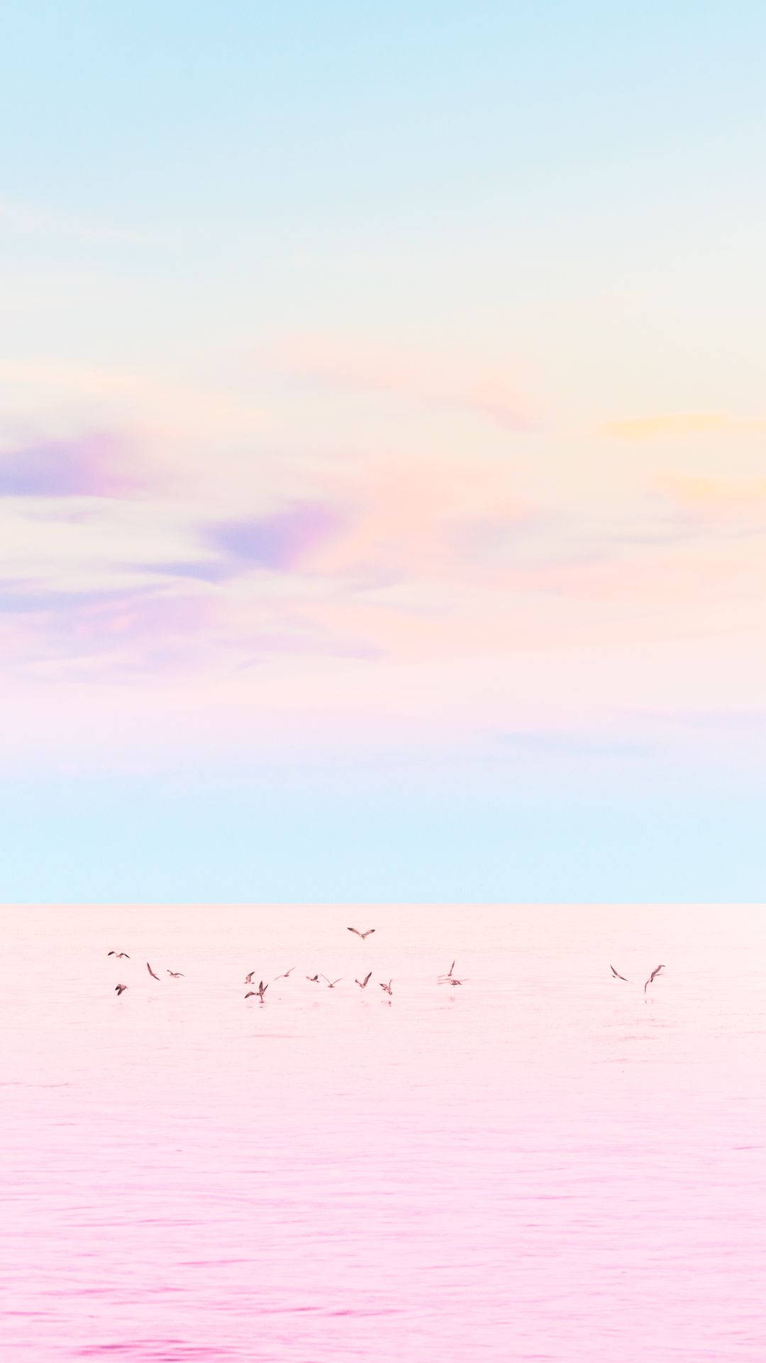Pastel iPhone, pink ocean, pink and blue pastel sky, Full HD Phone Wallpaper