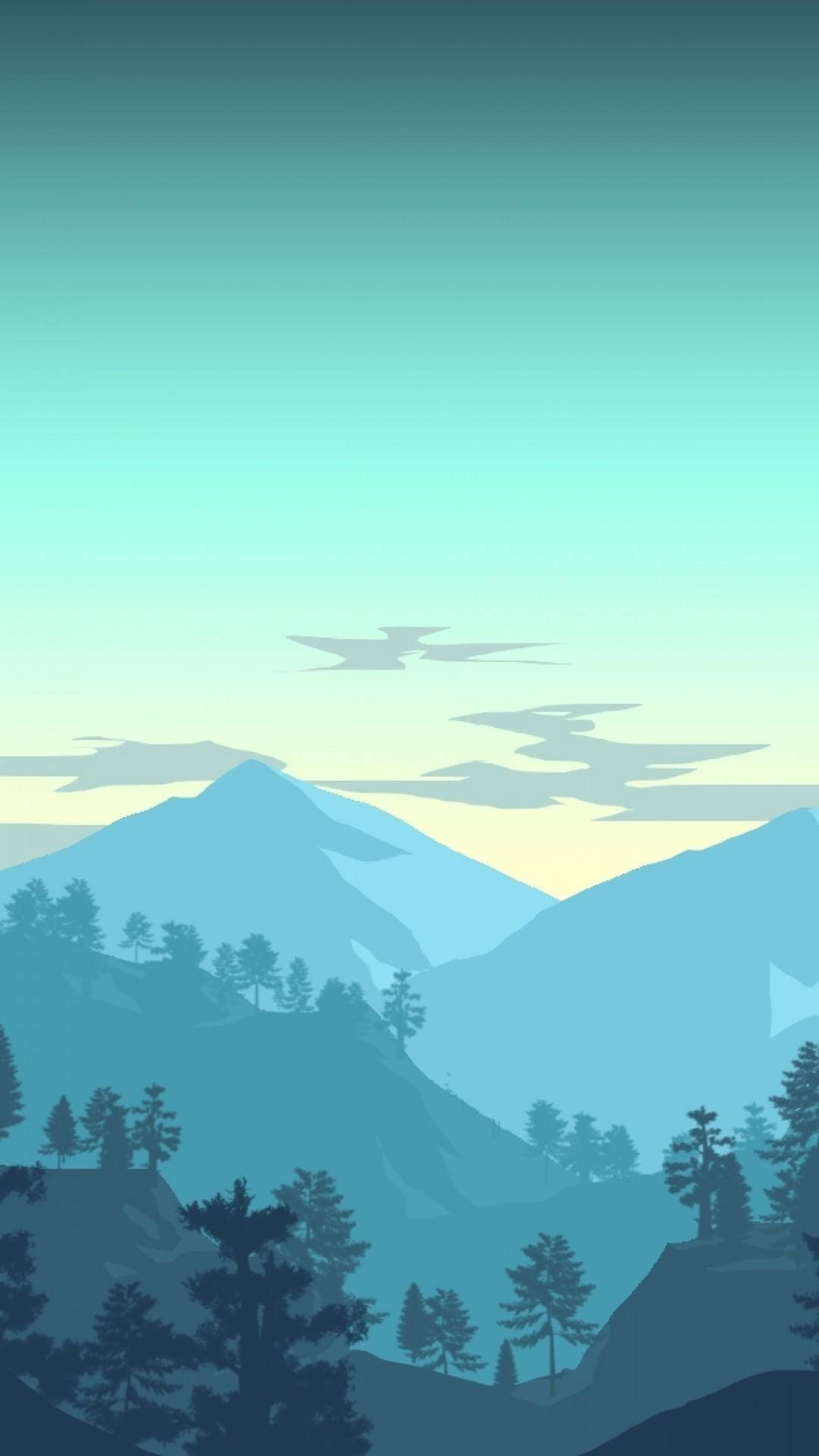 Pastel iPhone, forest, mountain range, Full HD Phone Wallpaper