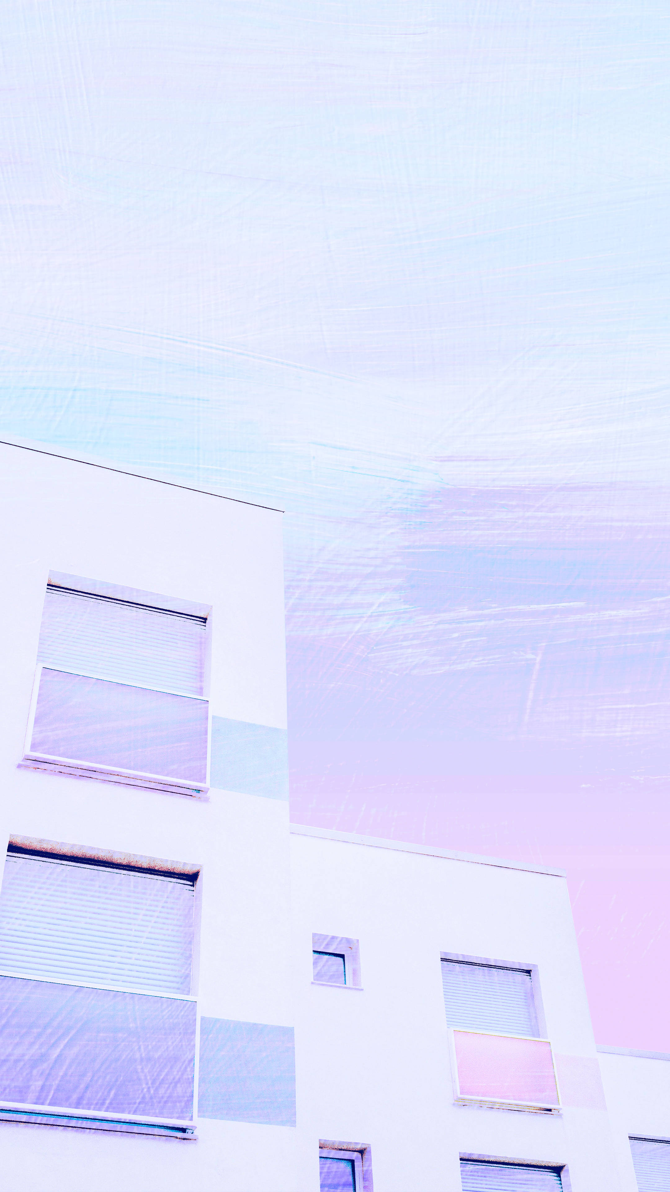 Pastel Minimalist, white building, pastel pink, 4K Phone Wallpaper