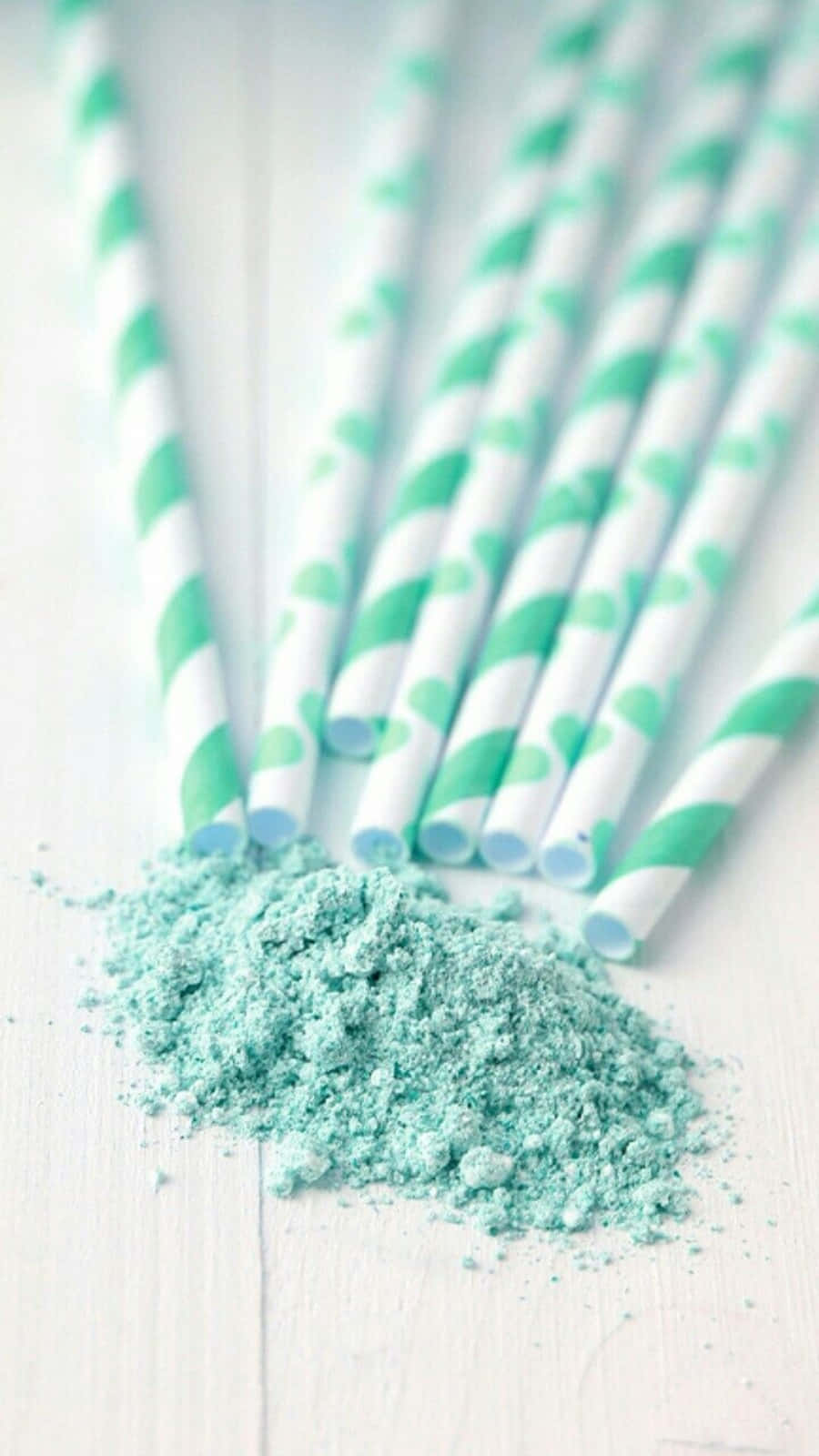 pastel mint green, green and white striped paper straws, turquoise powder, HD Phone Wallpaper