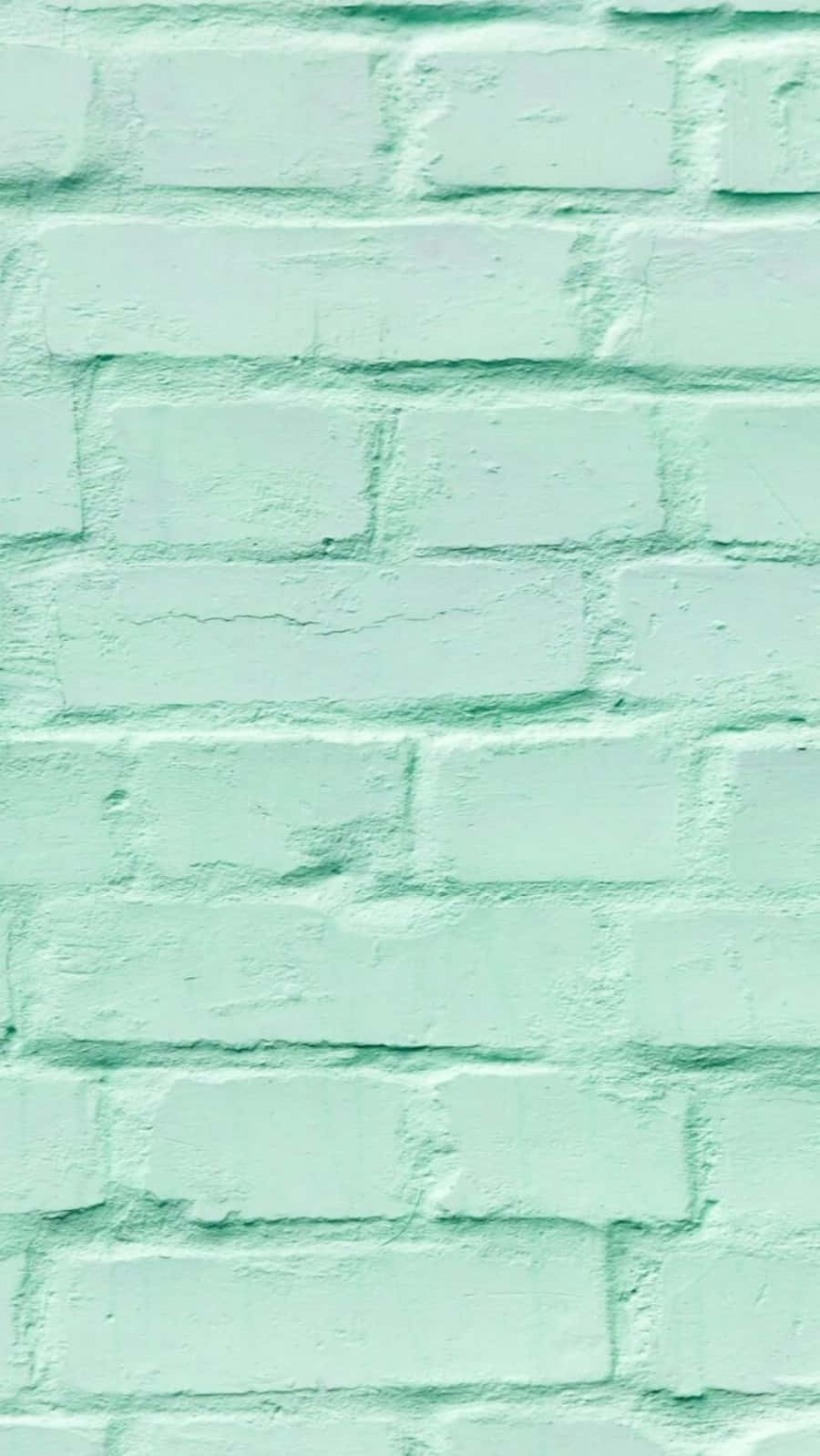 pastel mint green, mint green painted brick wall, textured mortar, HD Phone Wallpaper