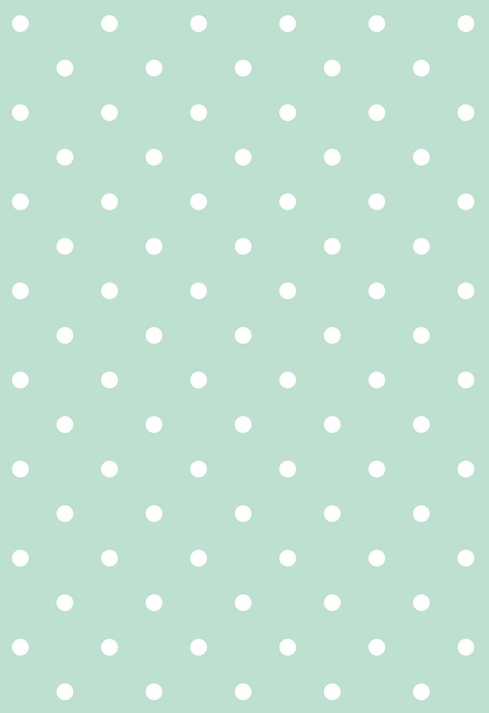 mint green, white polka dots, clean minimalist pattern, HD Phone Wallpaper